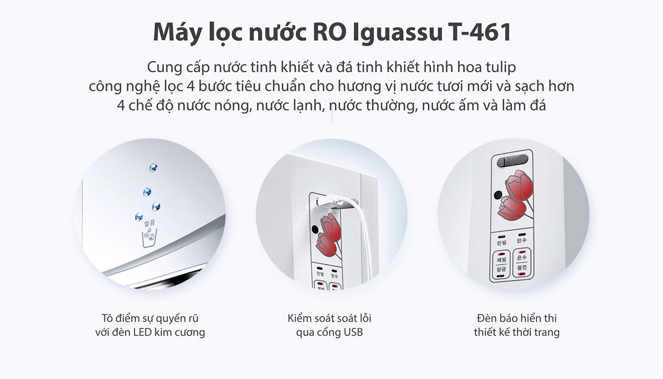 Máy lọc nước nóng lạnh, làm đá ChungHo Iguassu T-461