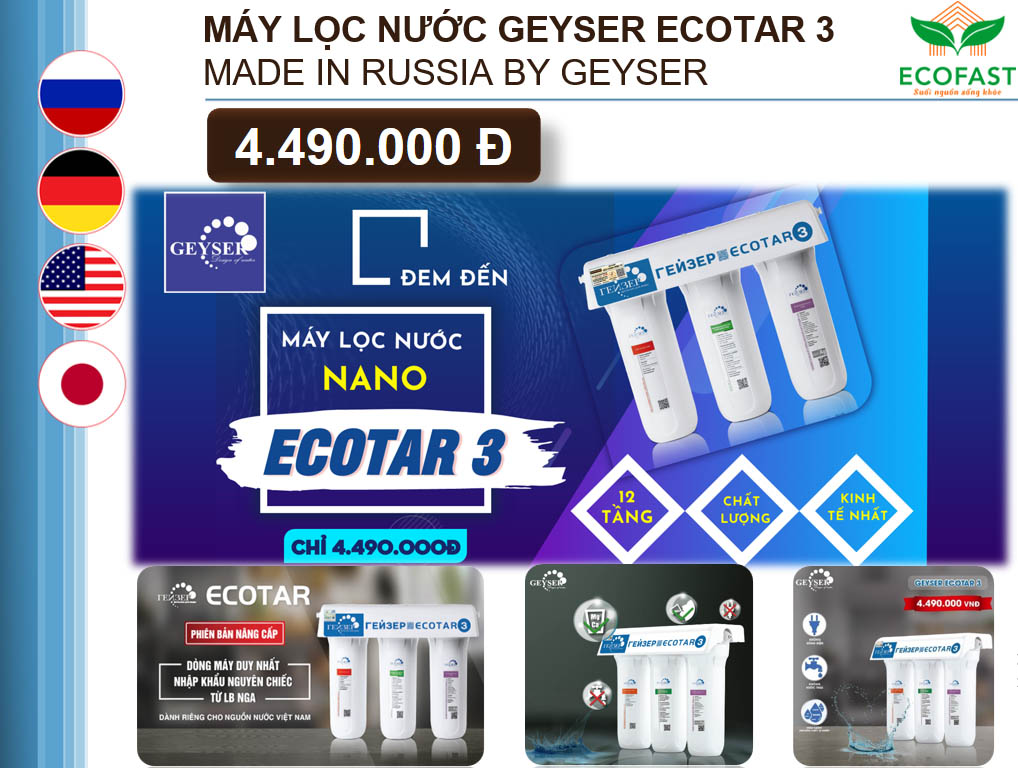 Máy lọc nước nano Geyser Ecotar 3