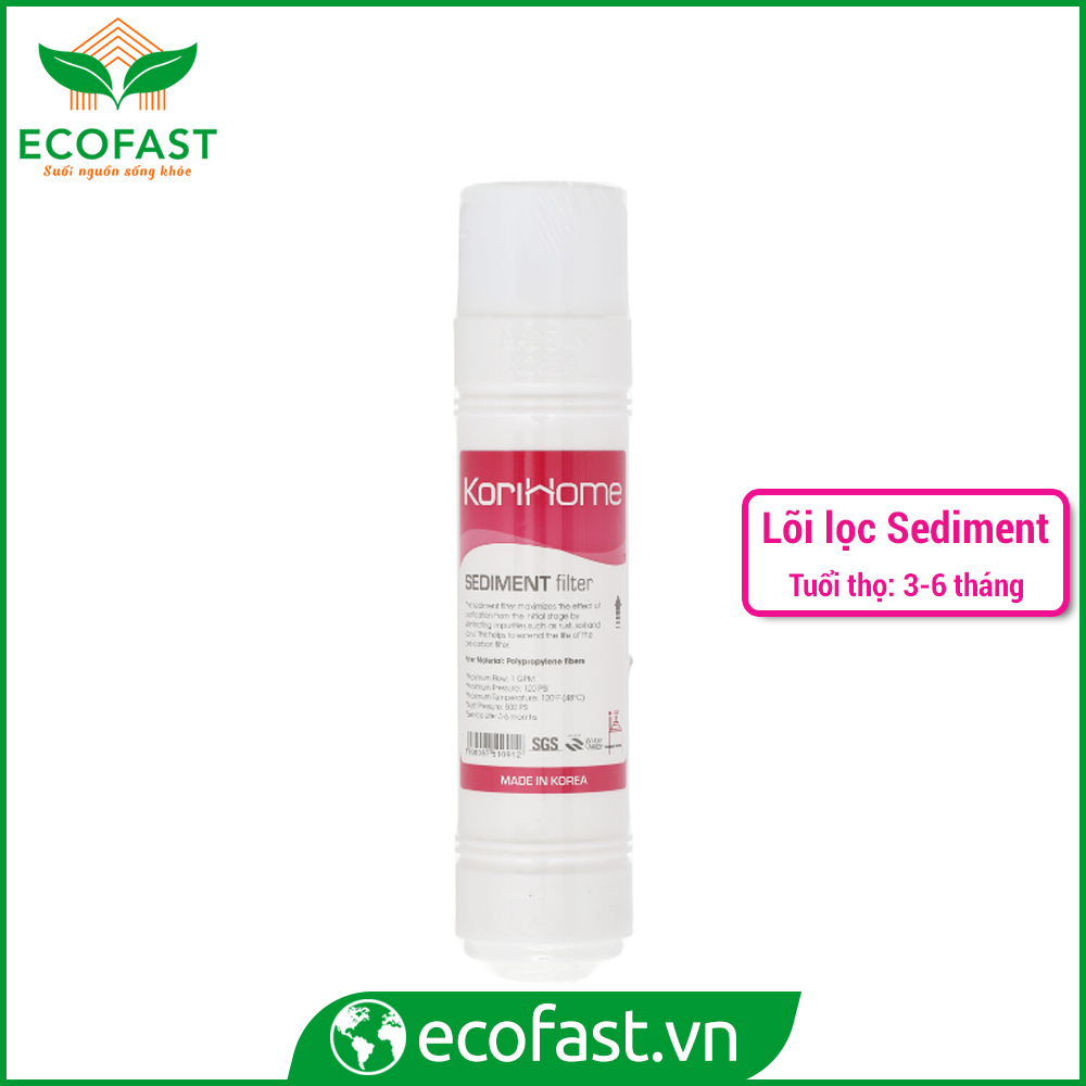 Lõi lọc ion kiềm Sediment Korihome