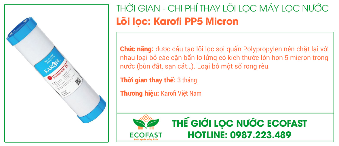 Lõi lọc nước số 1: PP5 Micron
