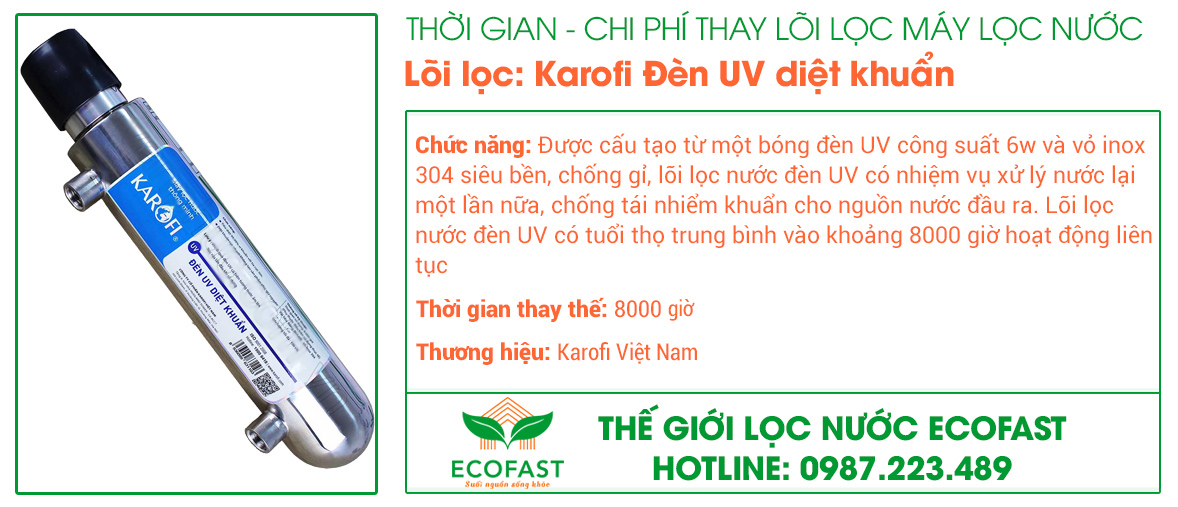 Lõi lọc nước Đèn UV diệt khuẩn