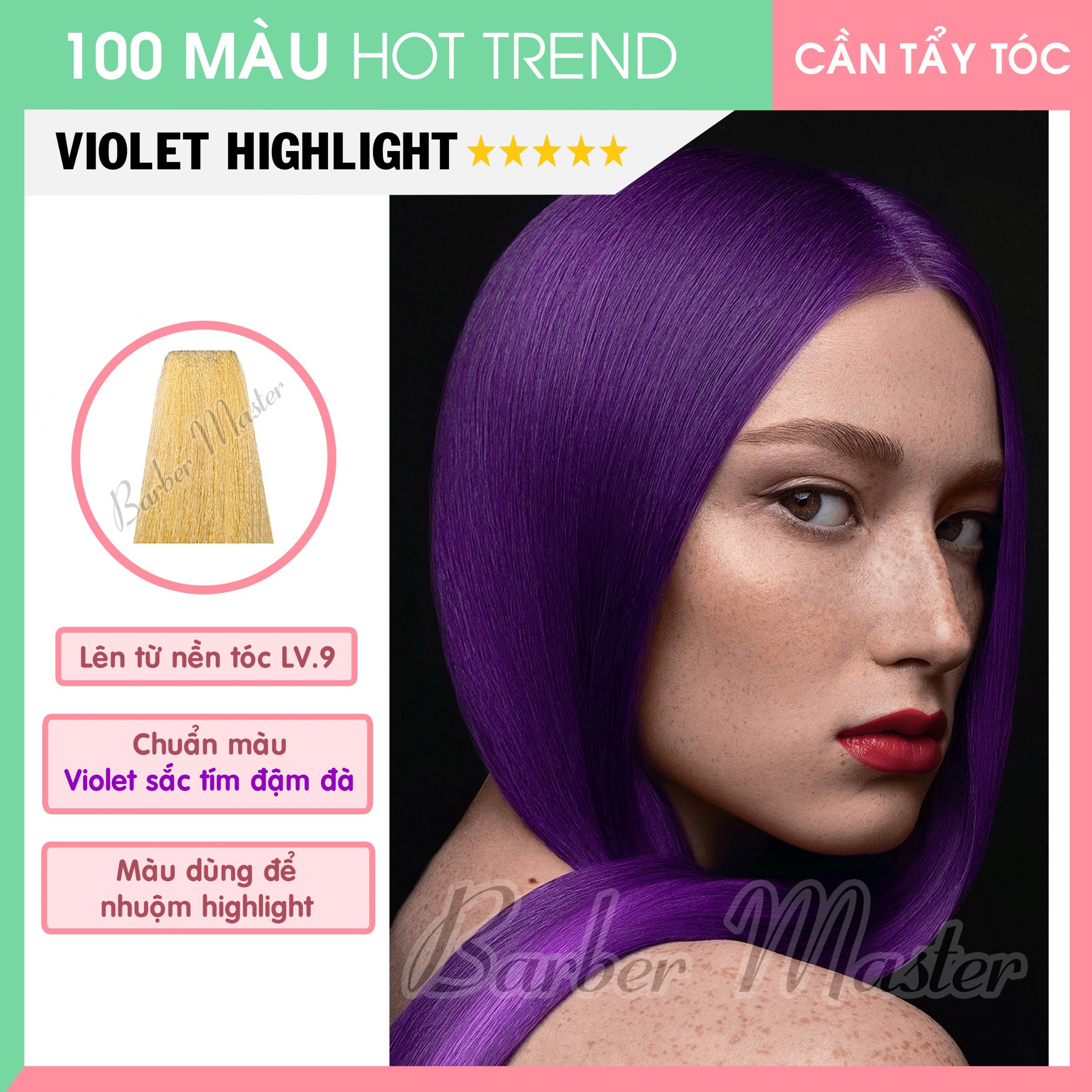 NƠI CHUYÊN BỎ SỈ MÀU NHUỘM TÍM VIOLET CHO SALON, PHỤ LIỆU TÓC UY TÍN, CHẤT LƯỢNG