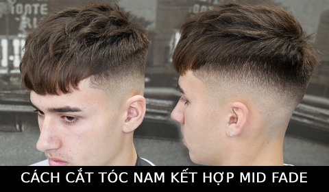 Cách cắt tóc nam tóc xoăn tự nhiên kết hợp Mid Fade