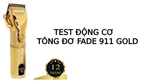 Test động cơ Tông đơ pin cắt tóc lưỡi kép 911 Gold