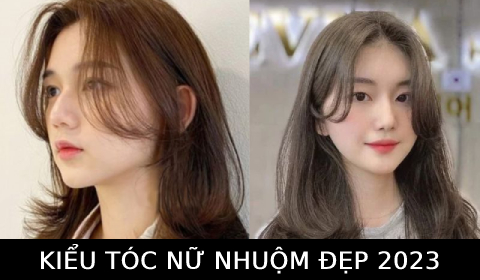 Kiểu tóc nữ nhuộm đẹp 2023 cho mặt dài gầy