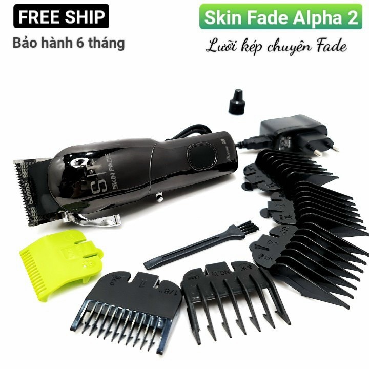Tông đơ pin lưỡi kép Black Alpha 2 chính hãng