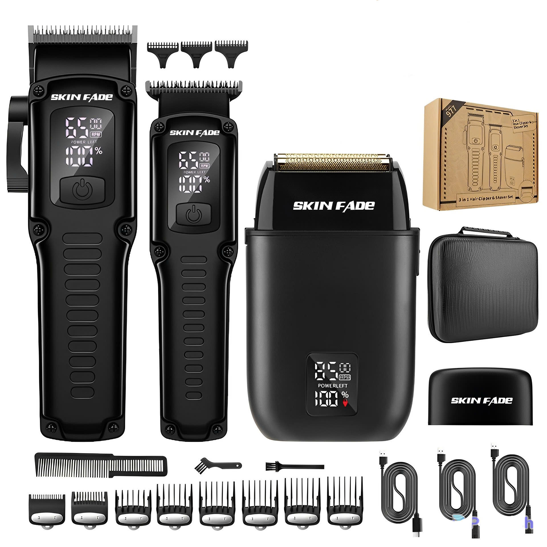 Combo Tông Đơ Skin Fade 977 Chính Hãng (3 in 1)