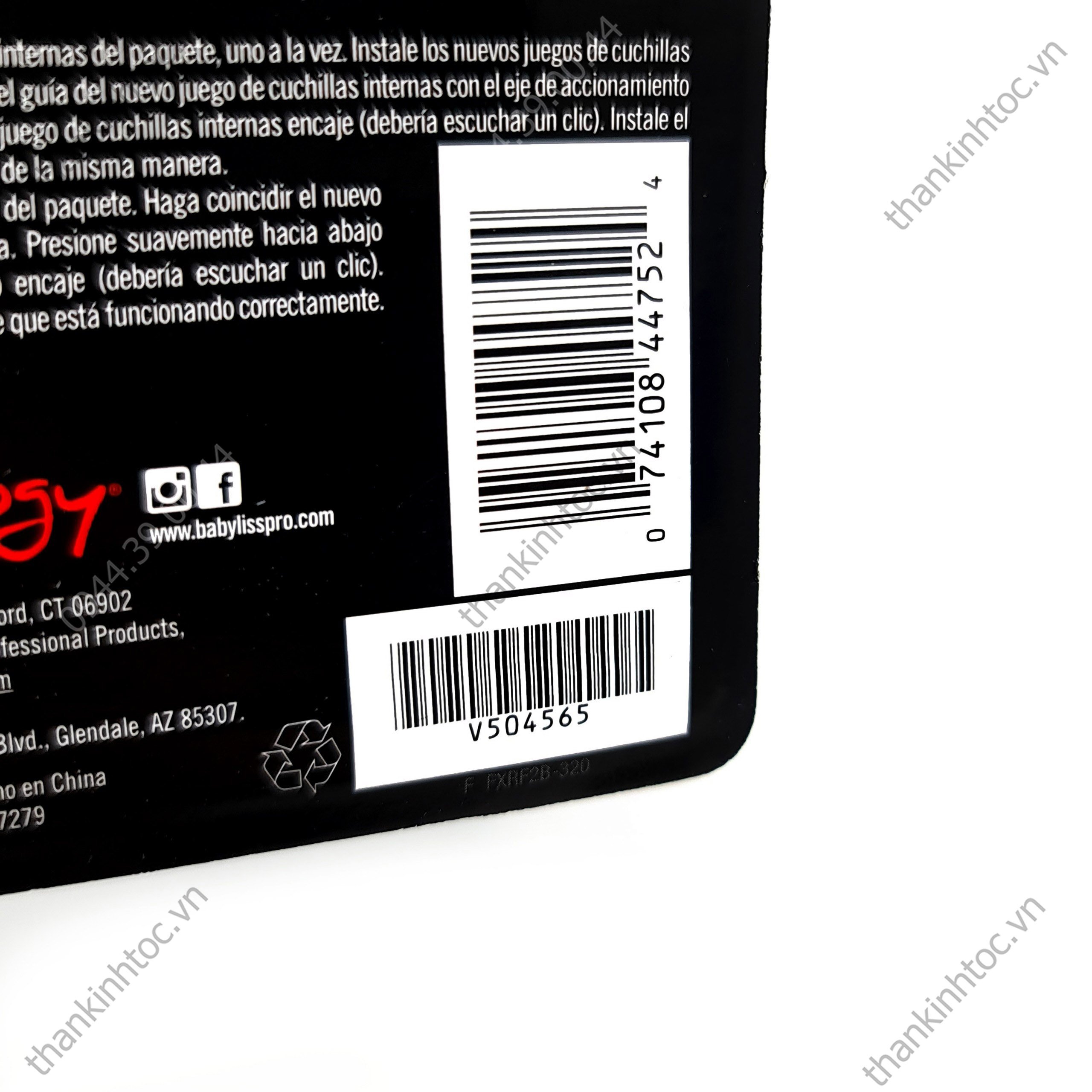 Bộ Nắp Lưỡi Cạo Khô BABYLISS BLACK Chính Hãng USA