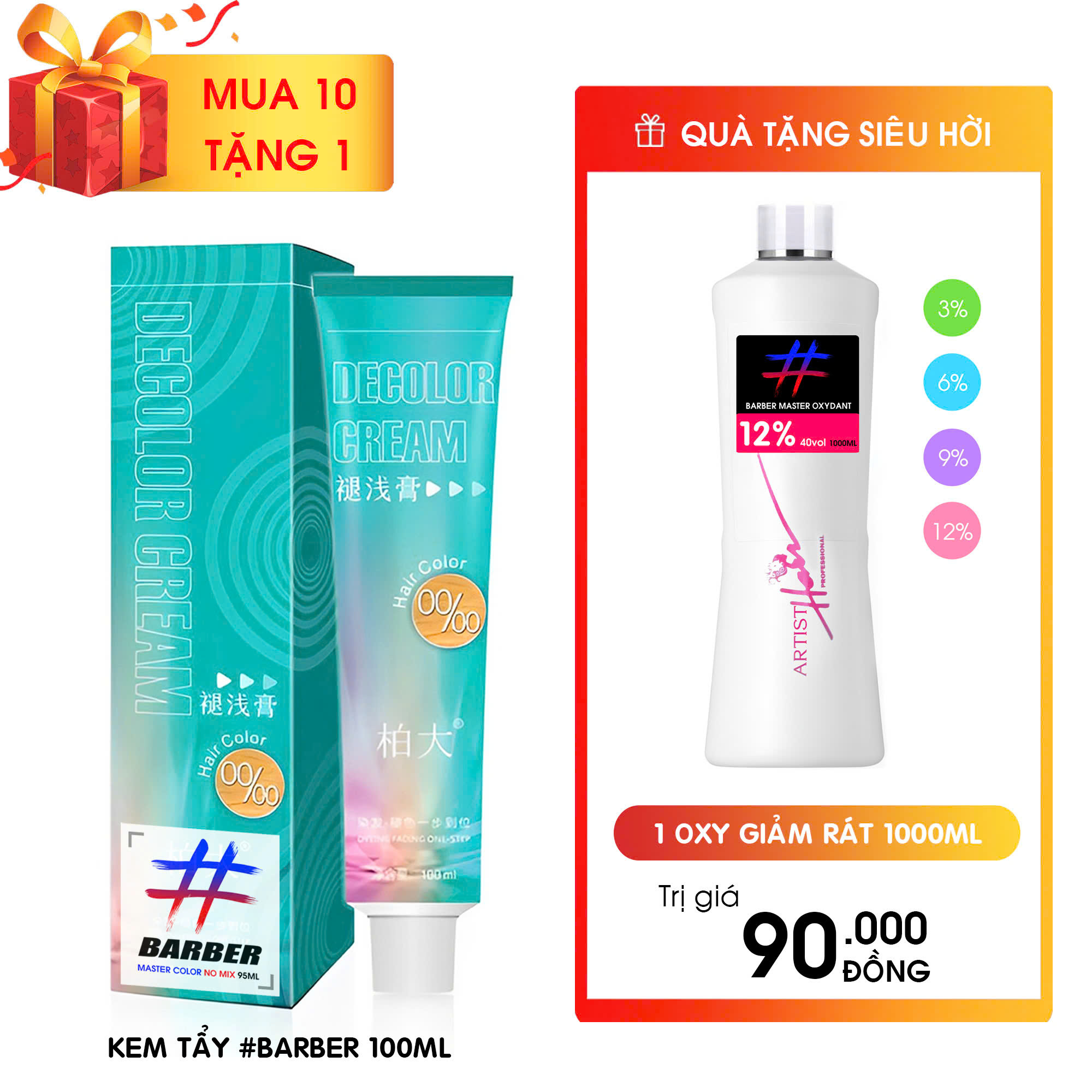 Kem Tẩy Barber Master 3in1 Siêu Sáng Mềm Mượt Giảm Khô Xơ 100ml