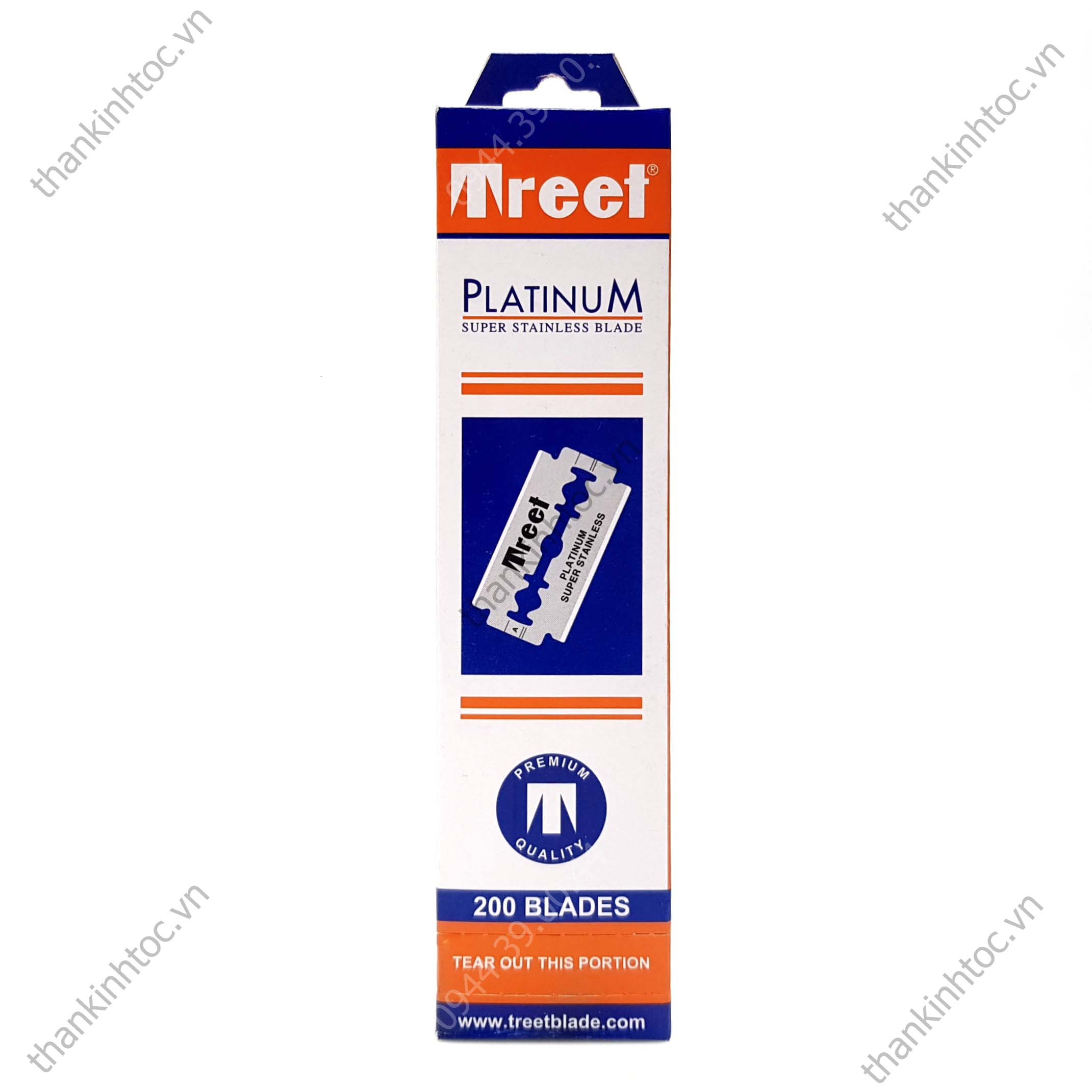 Lưỡi lam TREET cam  ( Vỉ 10 lưỡi x 20 = 200 lưỡi)