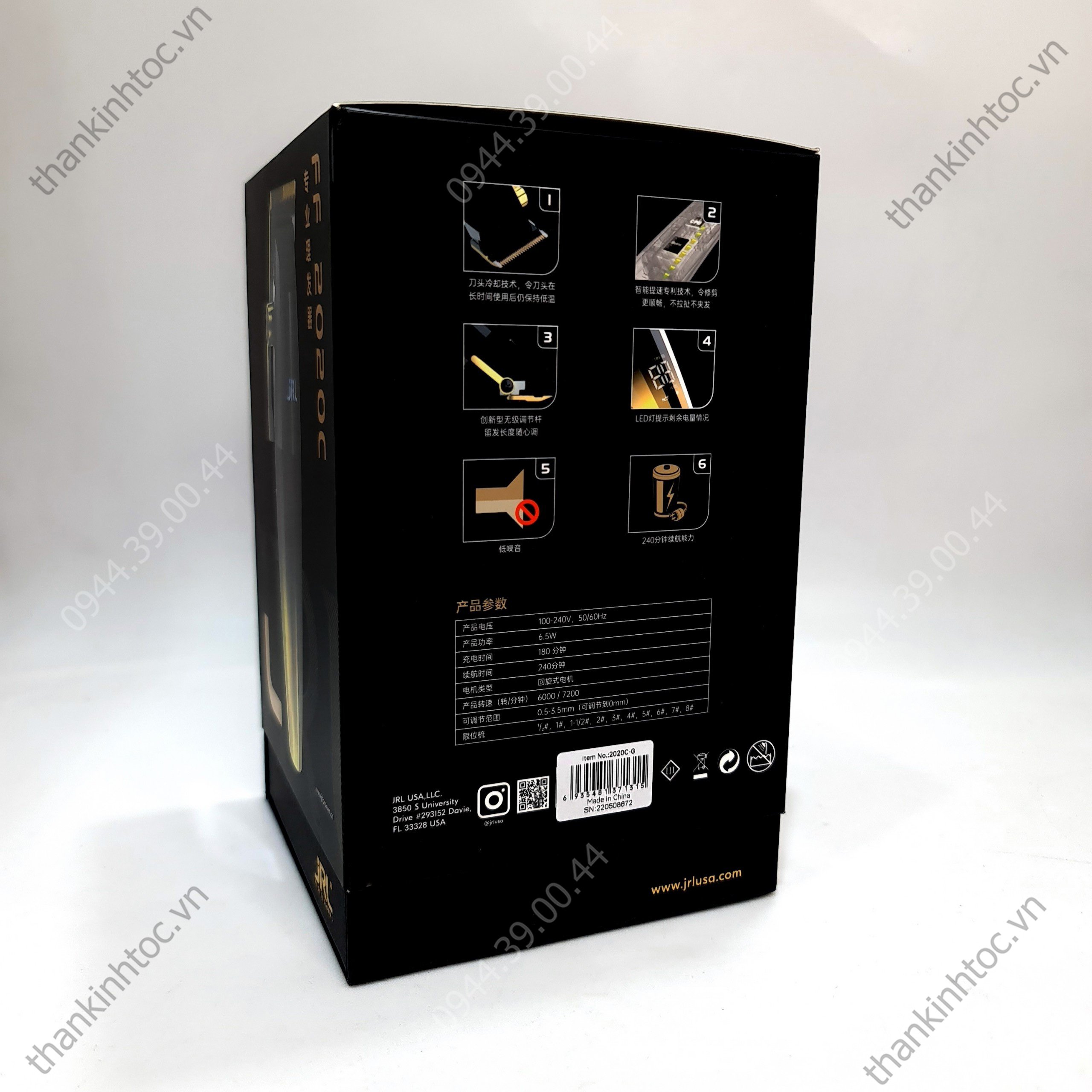 Tông Đơ Pin Lưỡi Đơn JRL Gold chính hãng USA Bản nội địa