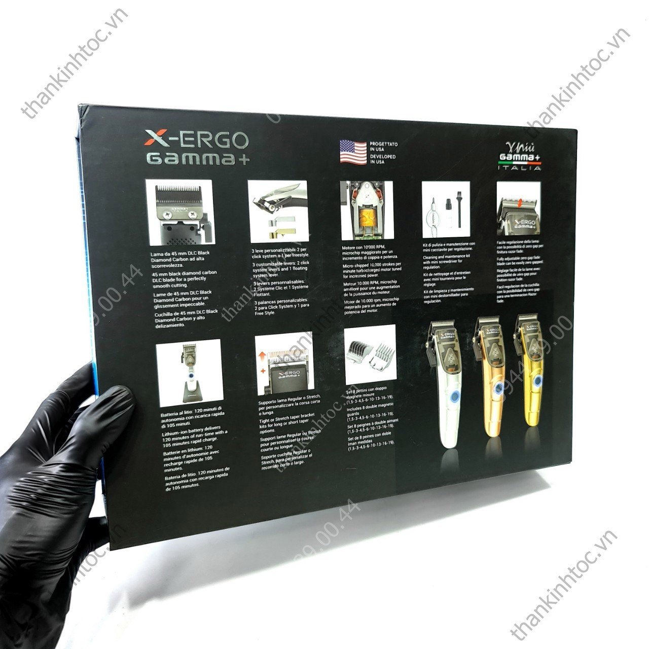 Tông Đơ Pin Gamma+ X-Ergo Magnetic Chính Hãng Italia