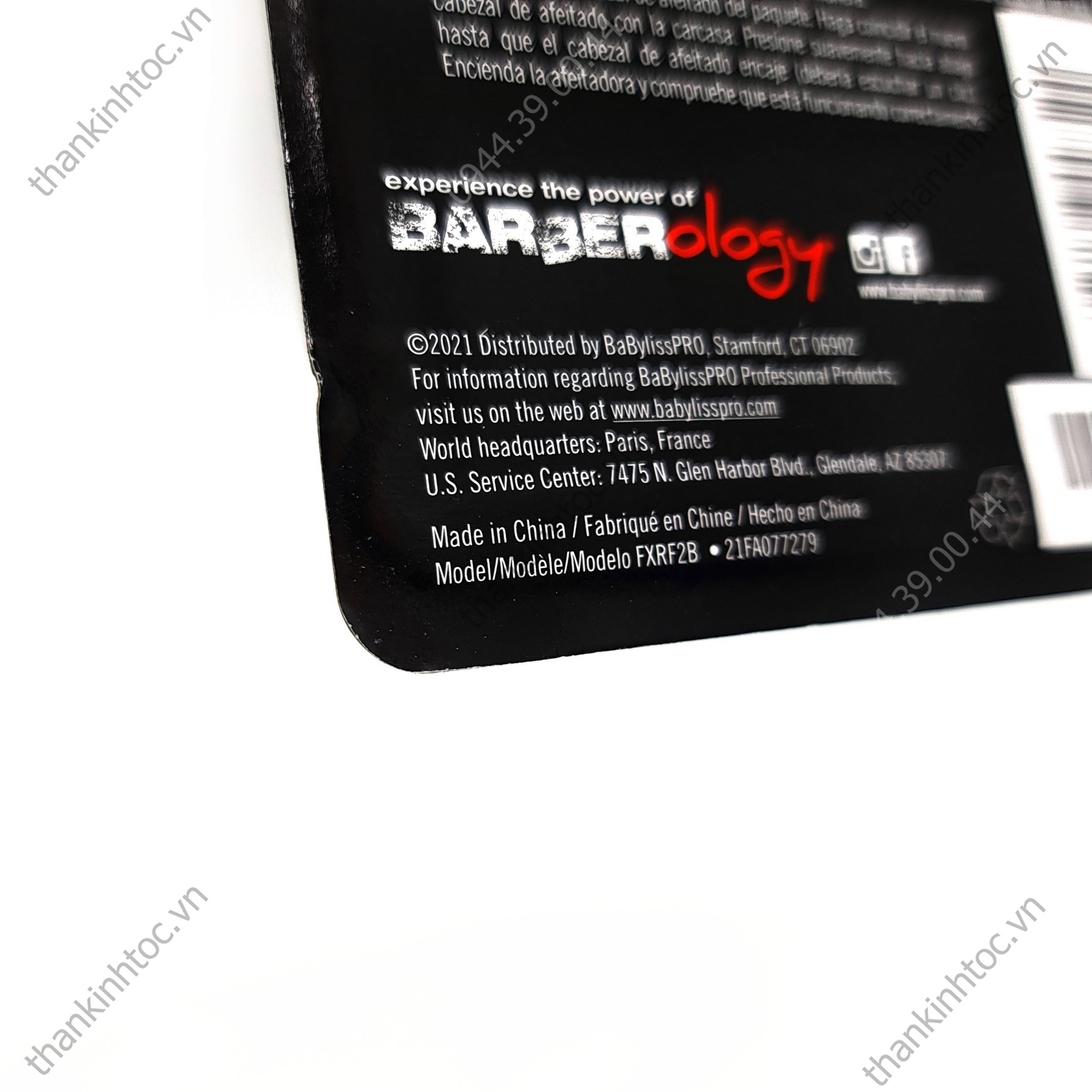 Bộ Nắp Lưỡi Cạo Khô BABYLISS BLACK Chính Hãng USA