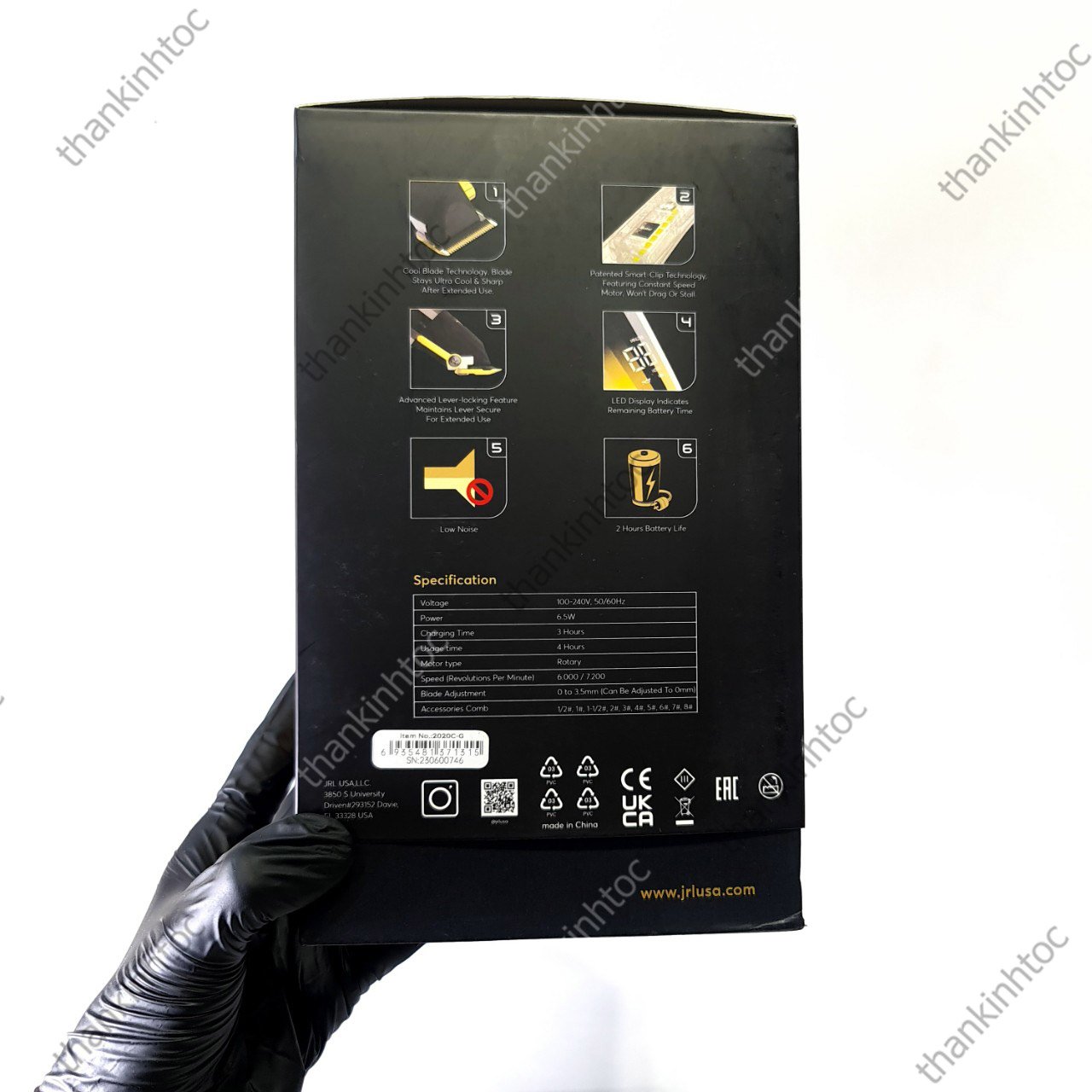 Tông Đơ Pin Lưỡi Đơn JRL Gold chính hãng USA Bản nội địa