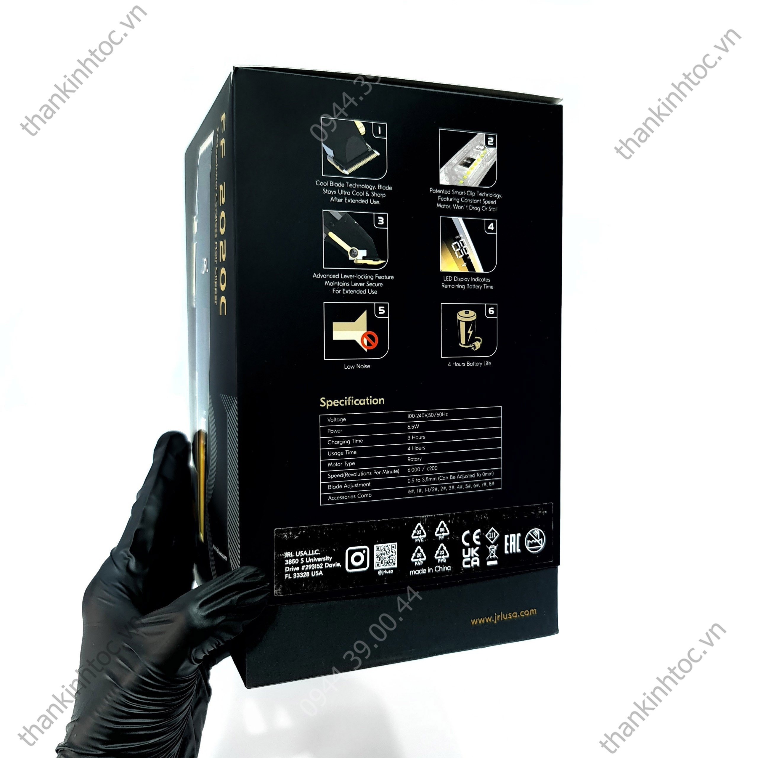 Tông Đơ Pin Lưỡi Đơn JRL Gold chính hãng USA Bản nội địa