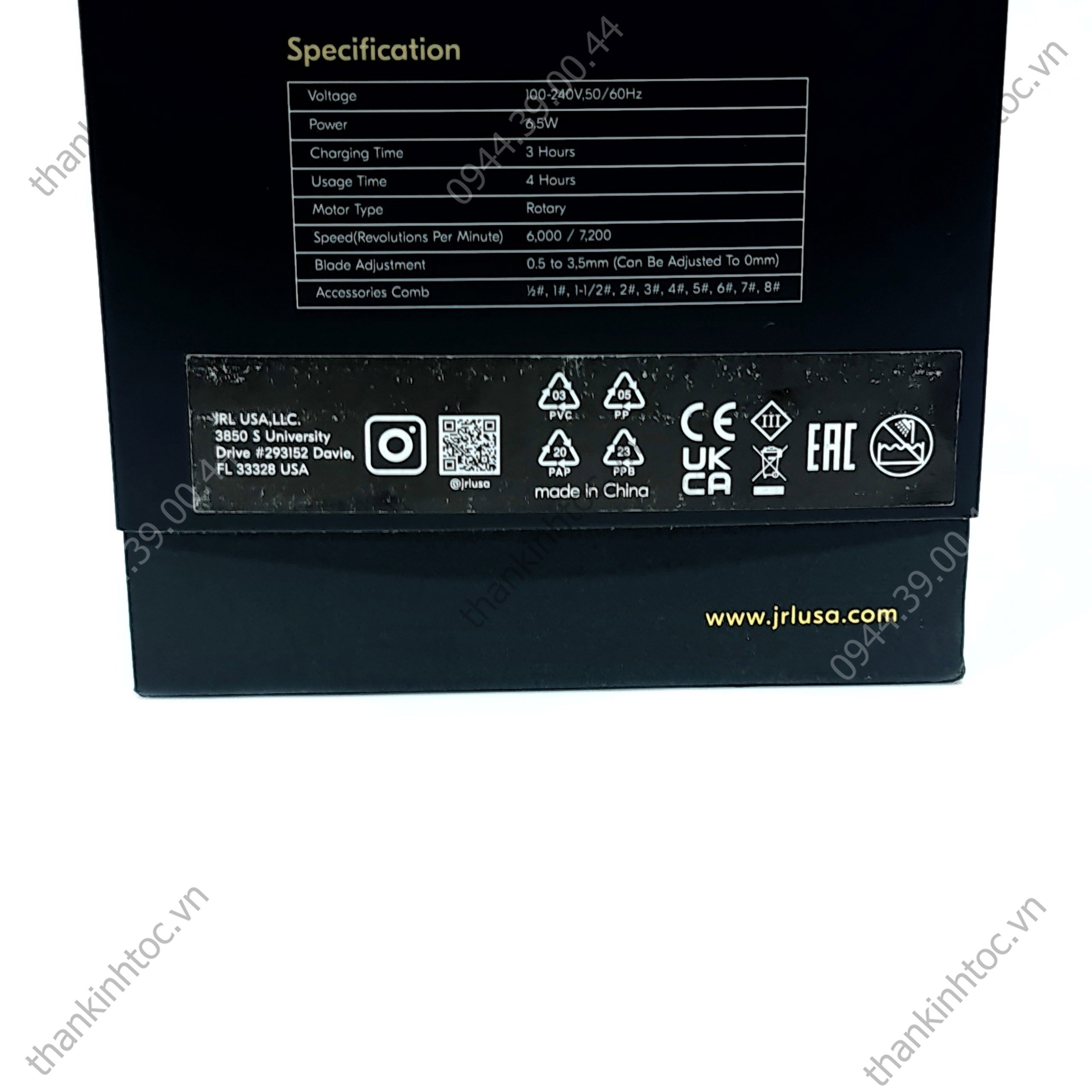 Tông Đơ Pin Lưỡi Đơn JRL Gold chính hãng USA Bản nội địa