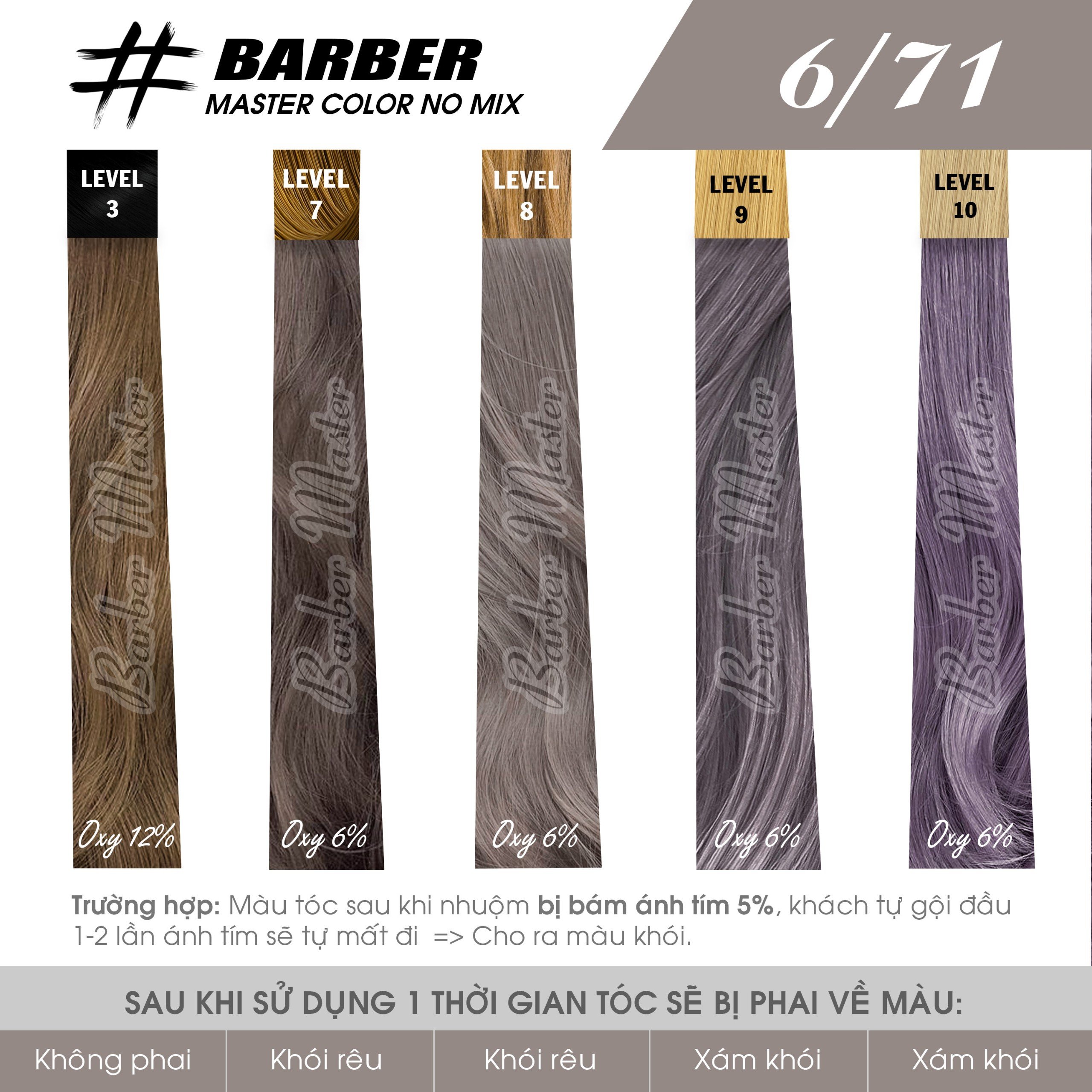 Bộ 5 tuýp Nhuộm lên 22 màu Xám Khói