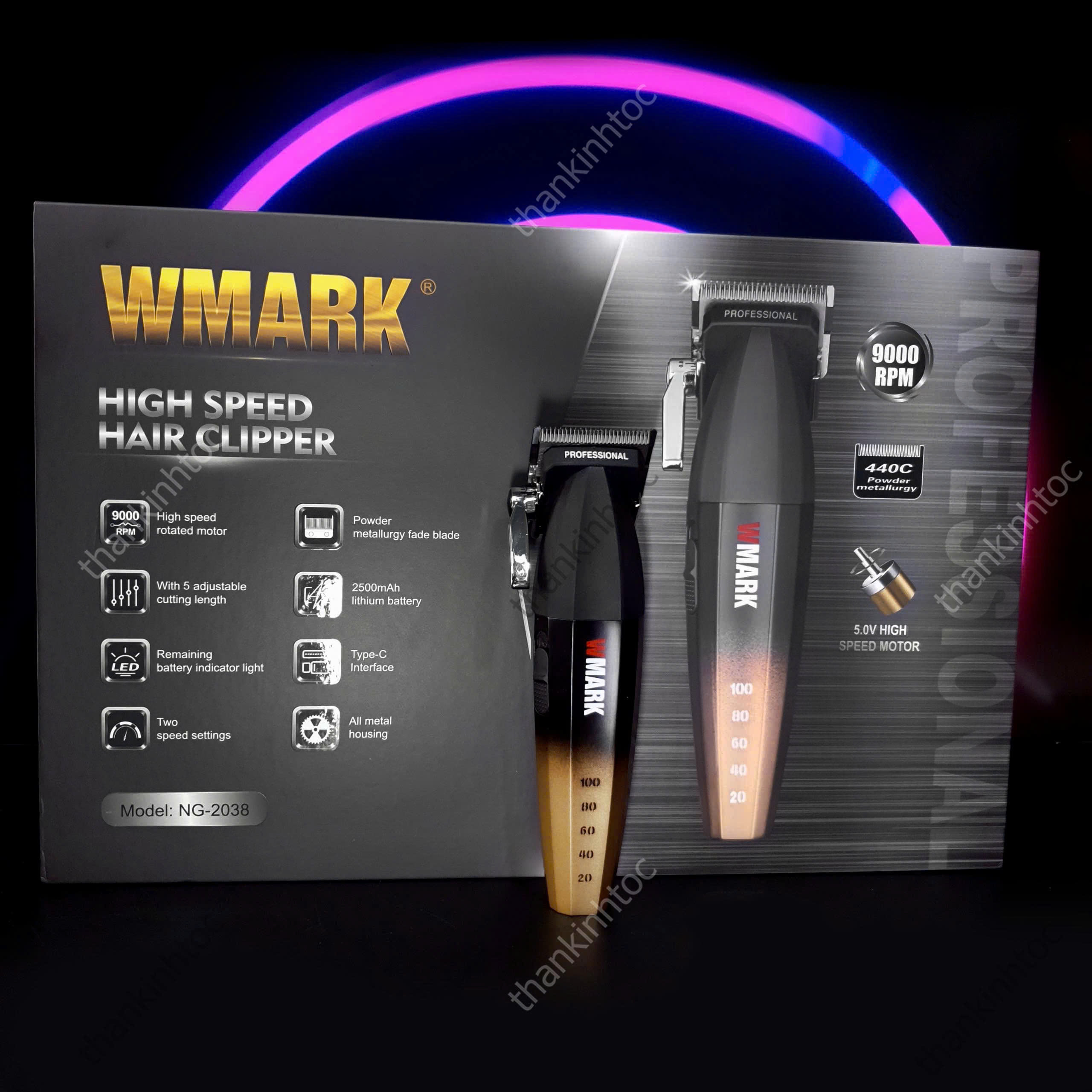 Tông Đơ Pin Lưỡi Đơn WMARK NG-2038 Chính Hãng