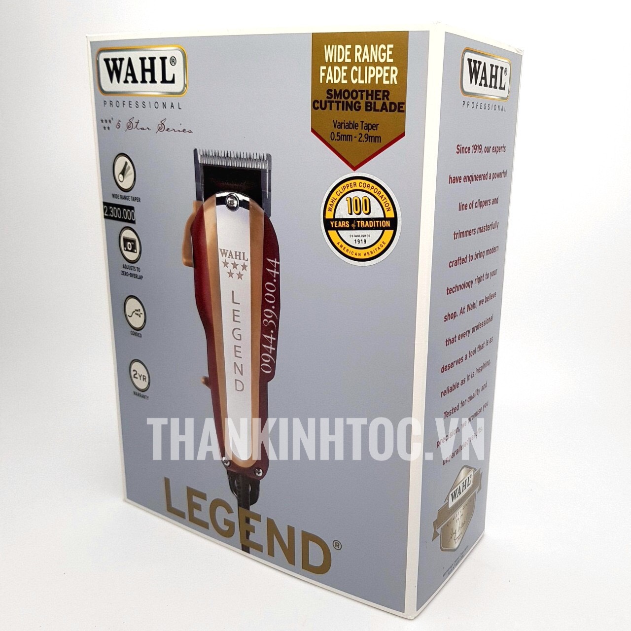 Tông đơ điện lưỡi đơn Wahl Legend chính hãng USA Bản quốc tế 220V