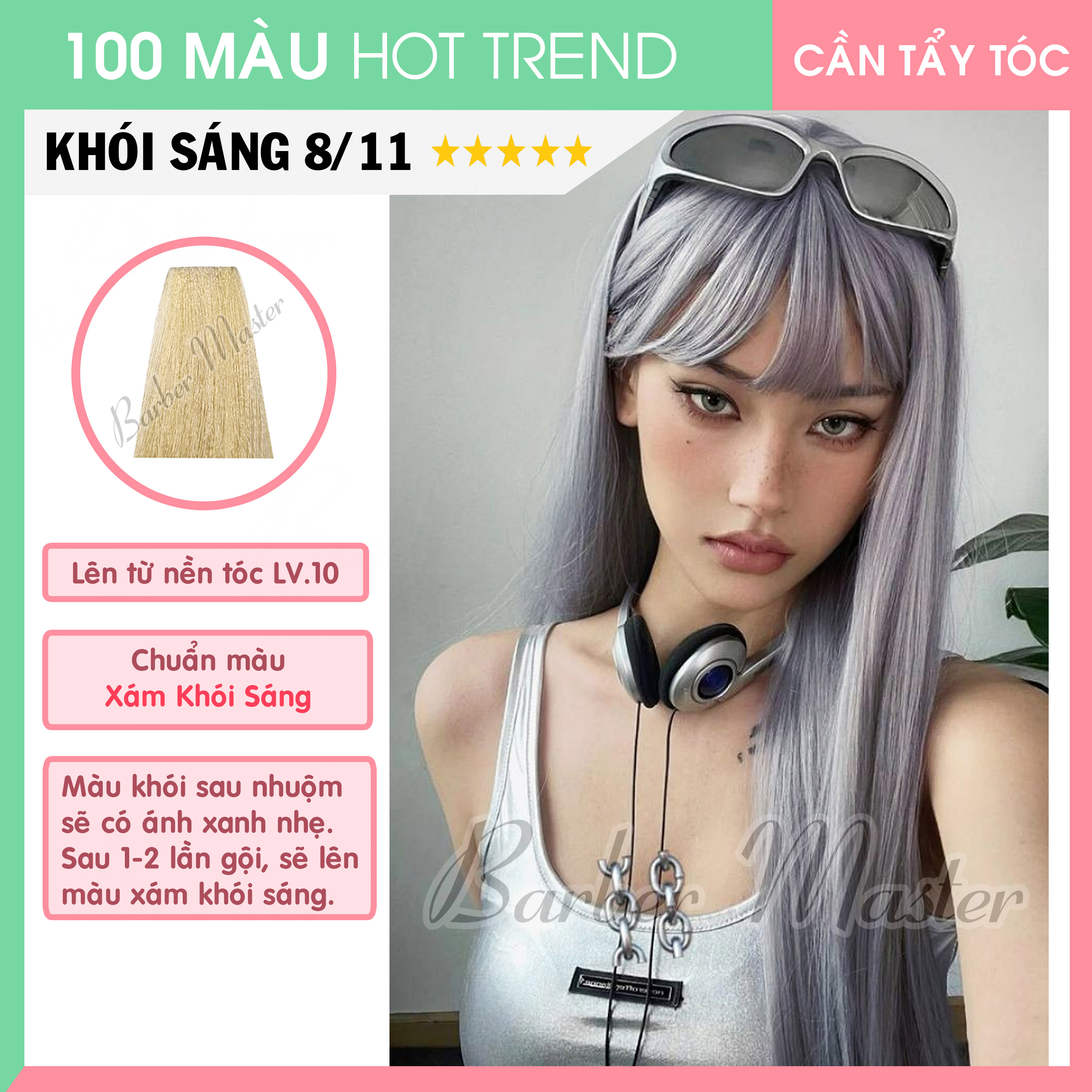 Bộ 5 tuýp Nhuộm lên 22 màu Xám Khói