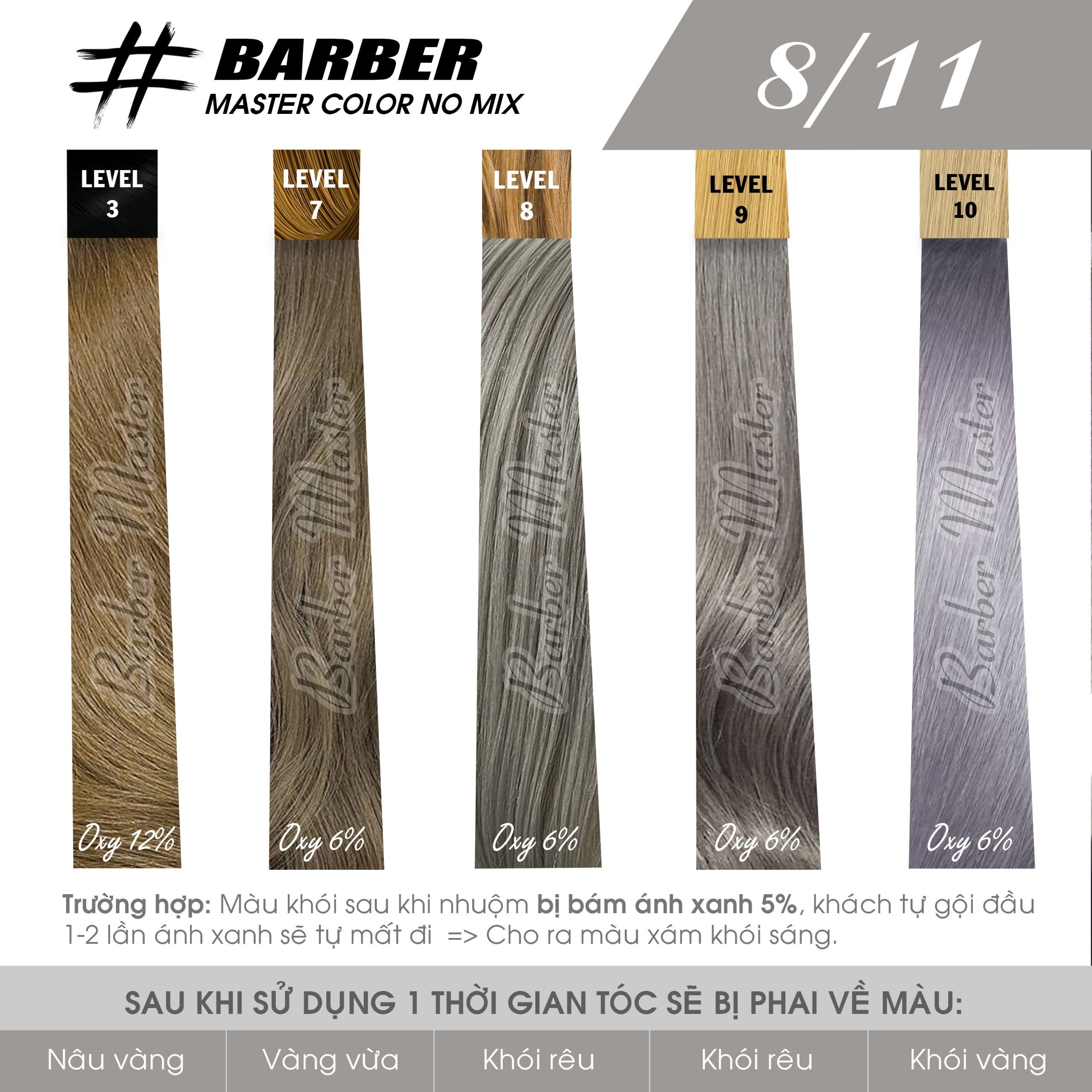 Bộ 5 tuýp Nhuộm lên 22 màu Xám Khói