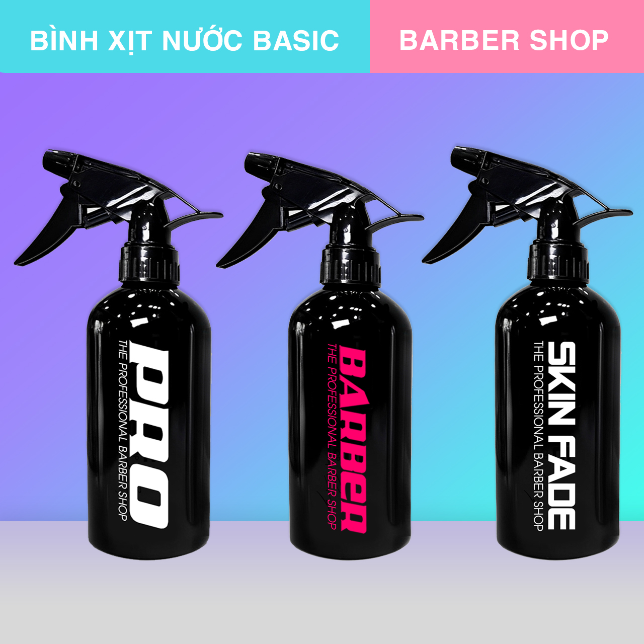 Bình Xịt Nước Cắt Tóc B8 Black Basic Skin Fade Barber Shop Pro 500ml - Chất liệu nhựa cứng cáp bền bỉ