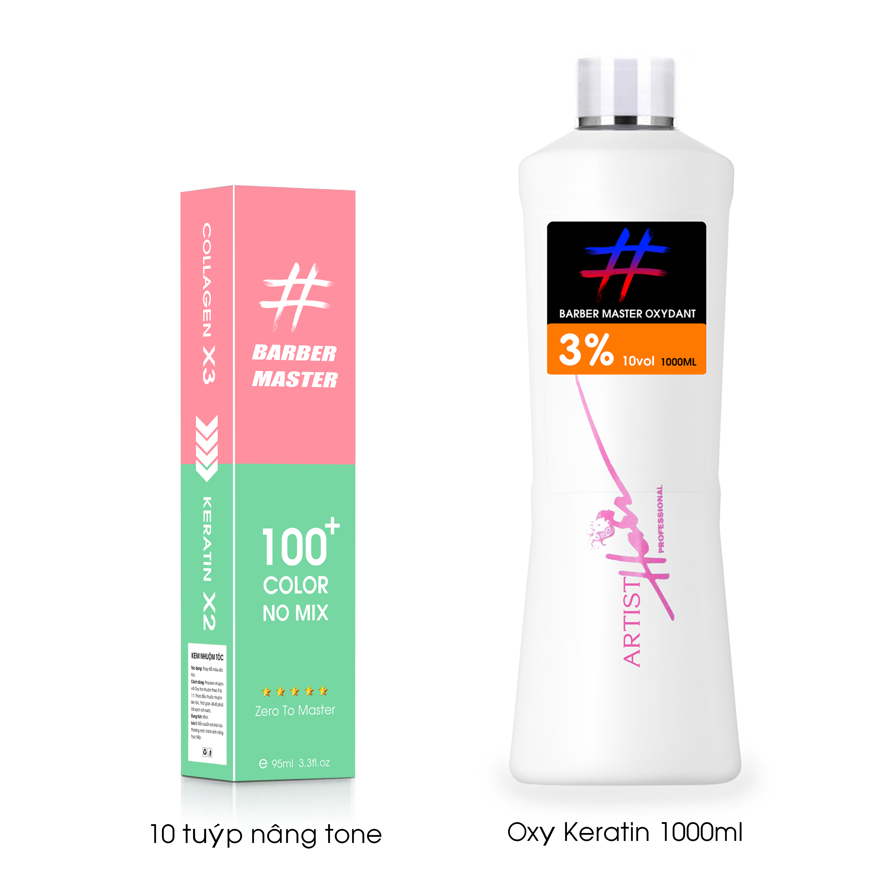 Bộ 10 Tuýp Nâng Nền Giảm Rát + Oxy Keratin (Tùy chọn %)