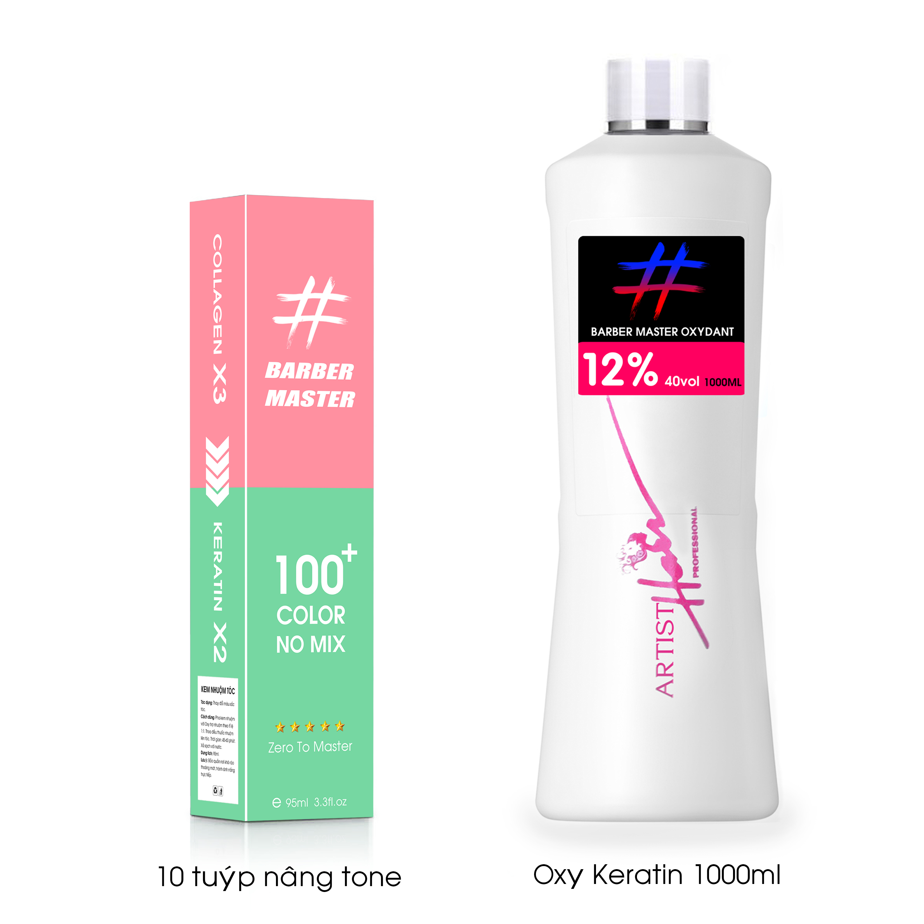 Bộ 10 Tuýp Nâng Nền Giảm Rát + Oxy Keratin (Tùy chọn %)