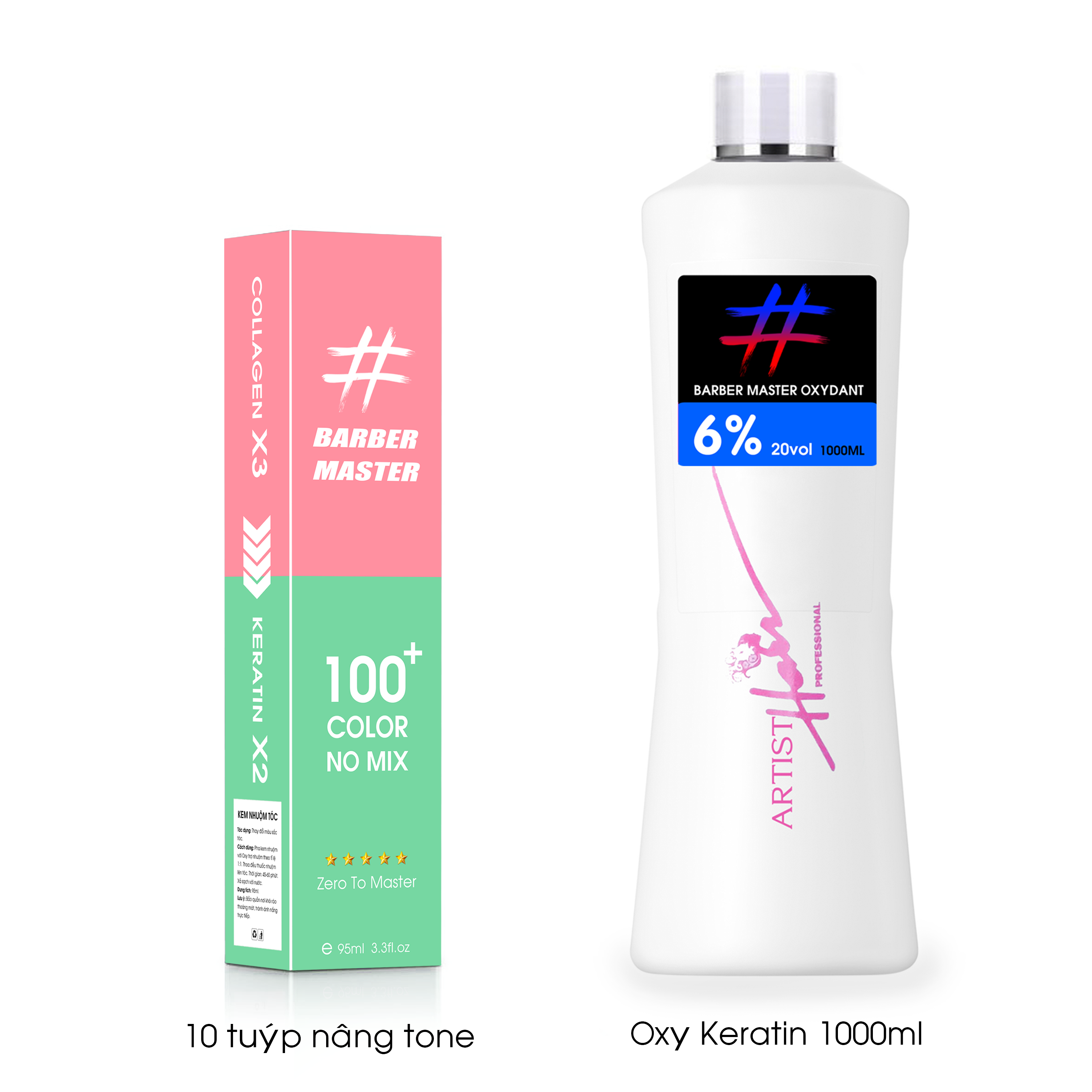 Bộ 10 Tuýp Nâng Nền Giảm Rát + Oxy Keratin (Tùy chọn %)