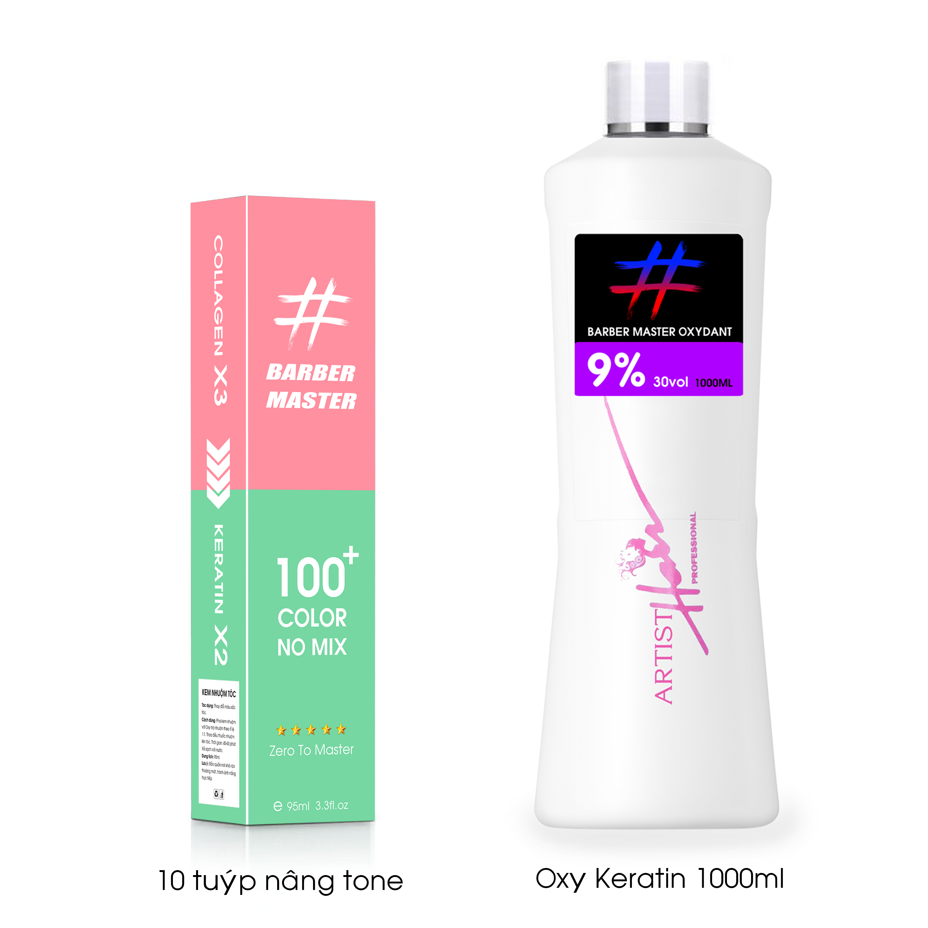 Bộ 10 Tuýp Nâng Nền Giảm Rát + Oxy Keratin (Tùy chọn %)