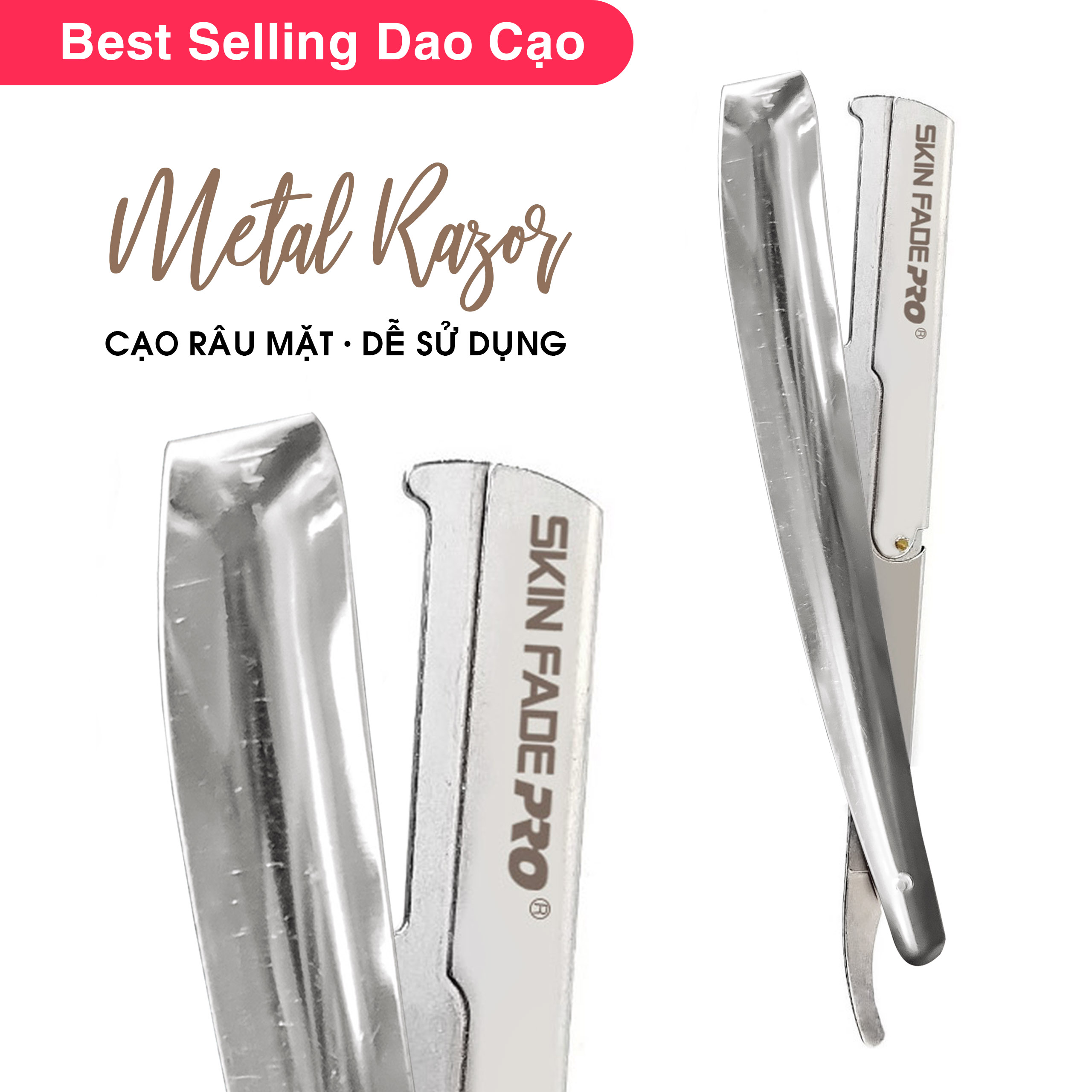 Dao Cạo Cán Kim Loại Skin Fade Metal