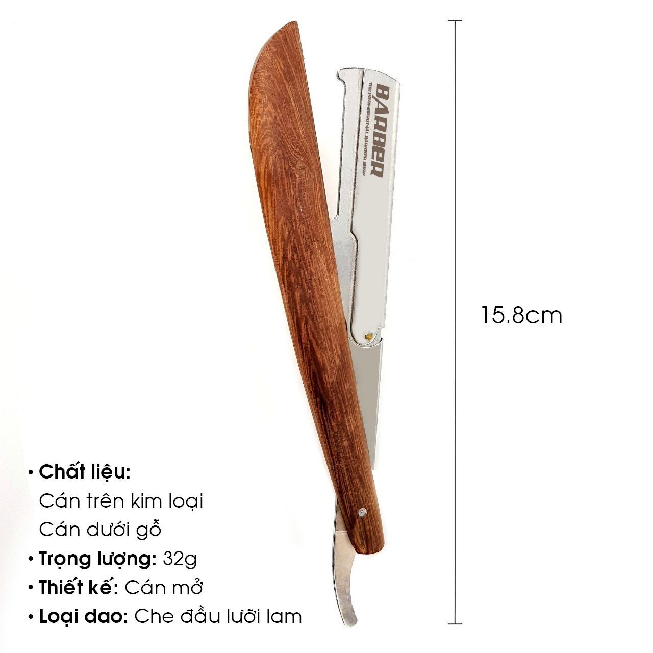 Dao Cạo Cán Gỗ Skin Fade Classic
