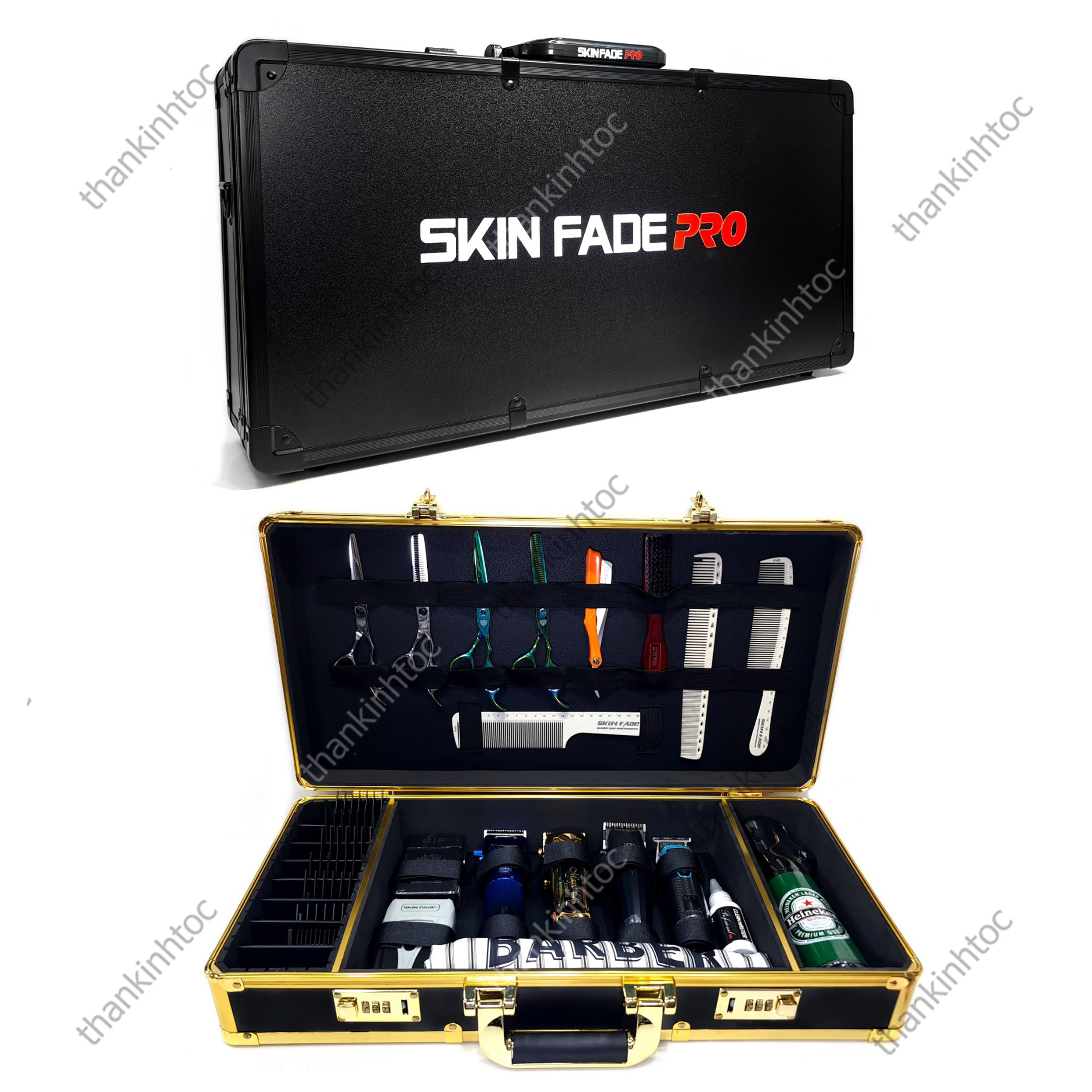 Vali Siêu Chứa Đồ Nghề Black Gold JRL, MRD, Skin Fade Pro