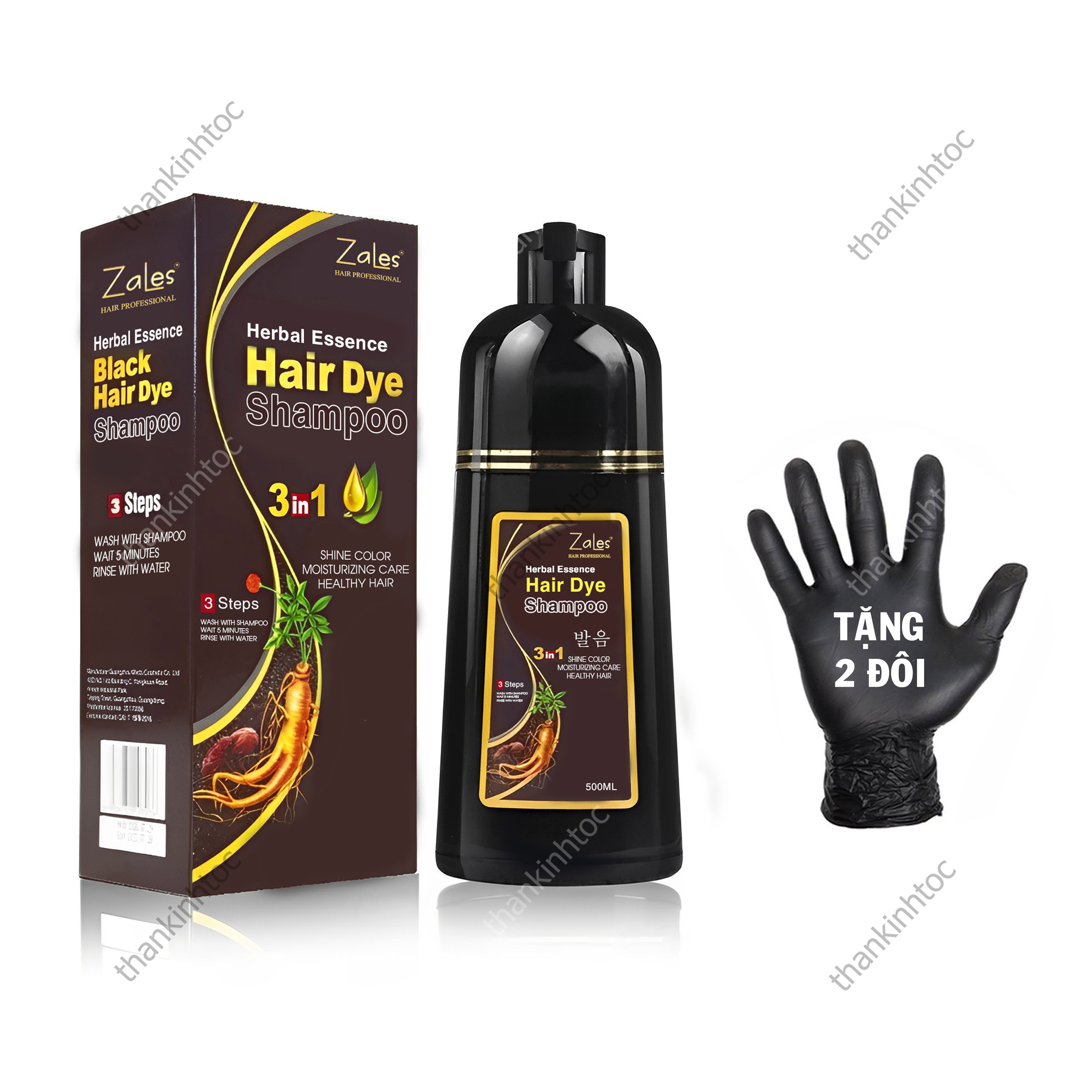 Dầu Gội Nâu Phủ Bạc Không Dính Da Đầu - Thảo Dược Nhân Sâm Hàn Quốc Chính Hãng 500ML