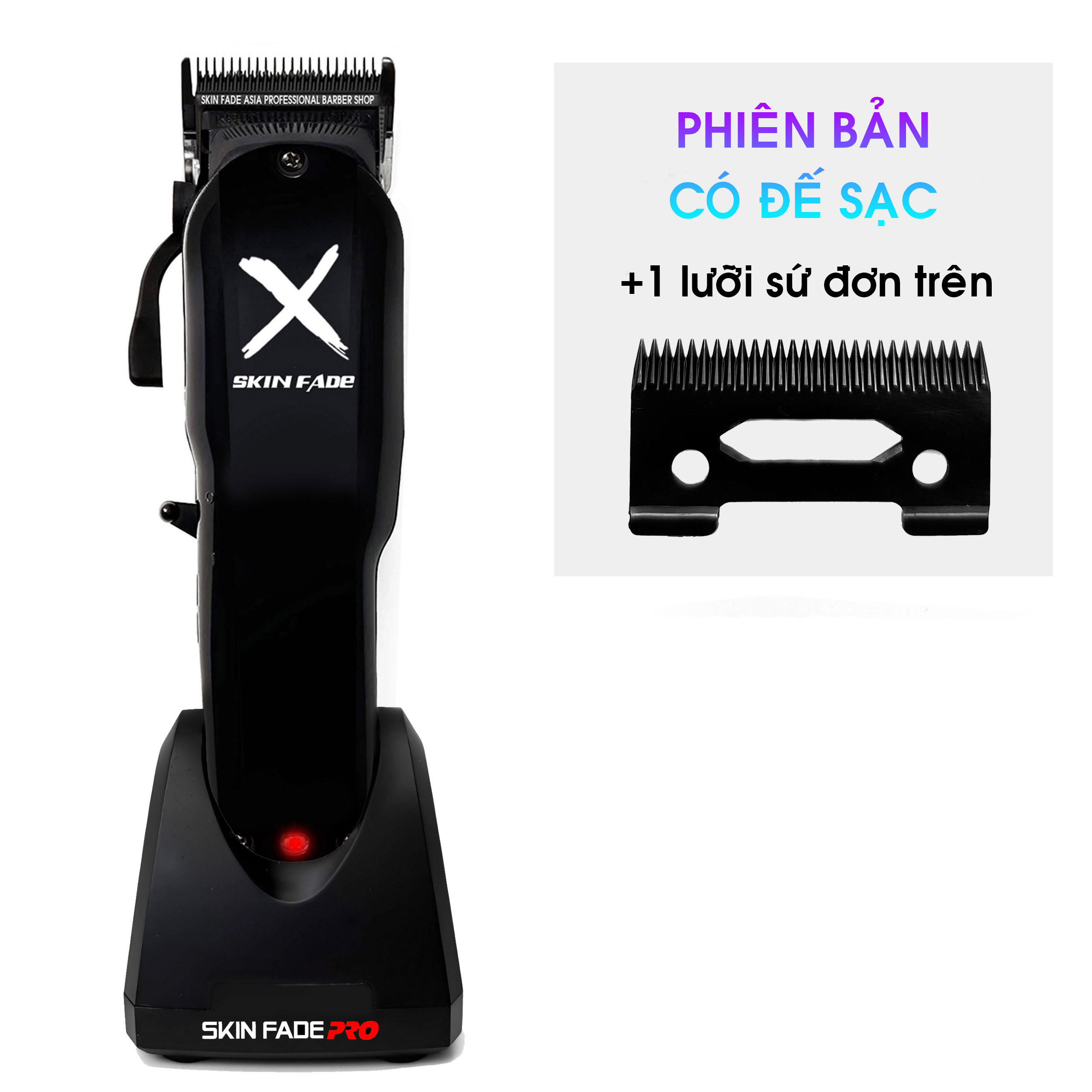 Tông Đơ Pin Lưỡi Kép Skin Fade Pro X-02 Chính Hãng