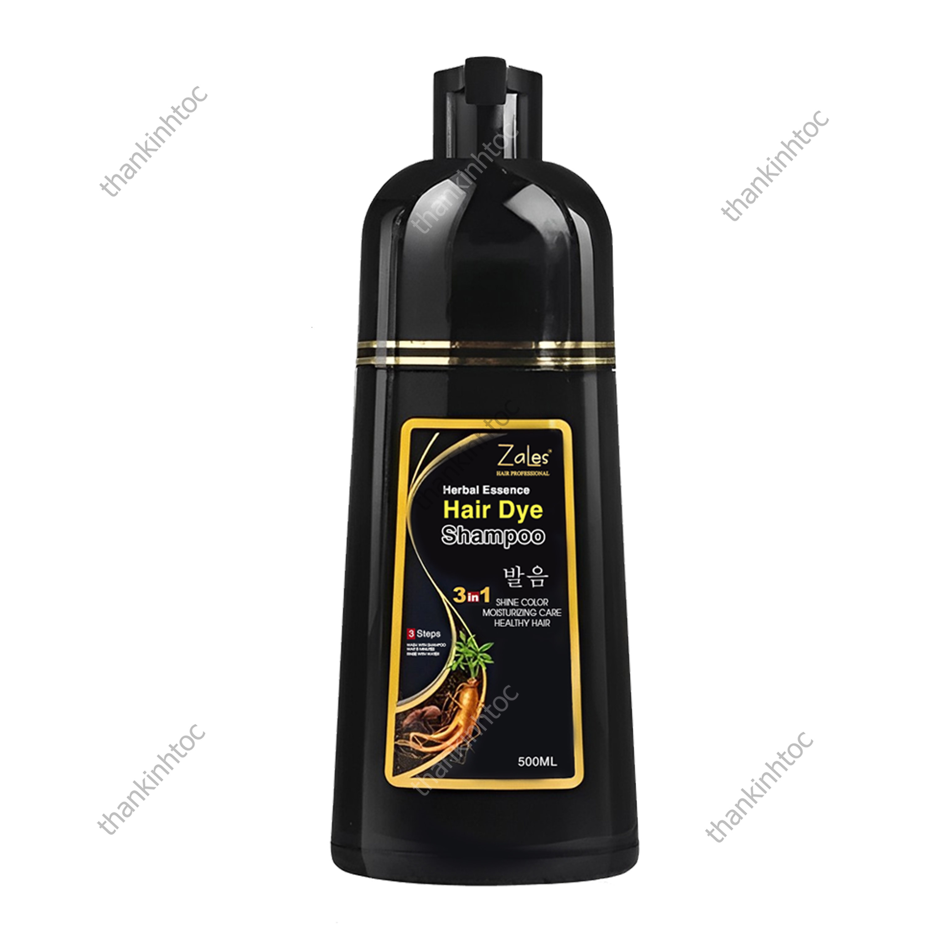 Dầu Gội Đen Phủ Bạc Không Dính Da Đầu - Thảo Dược Nhân Sâm Hàn Quốc Chính Hãng 500ML