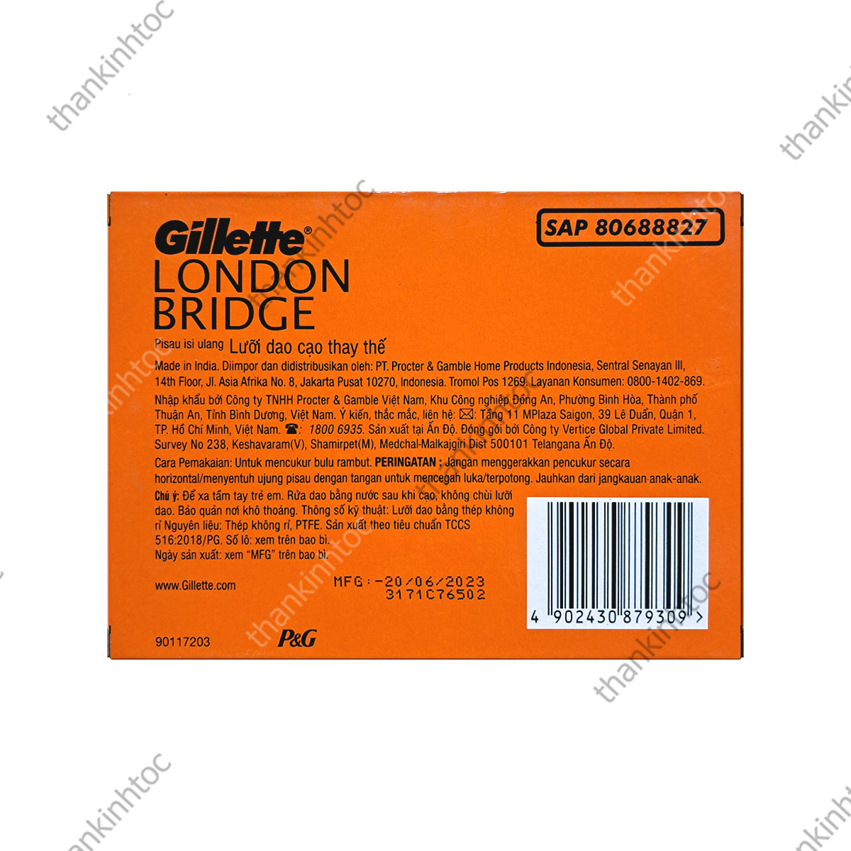 Lưỡi Lam Gillette London Bridge (11 cái x 10 vỉ = 110 lưỡi)