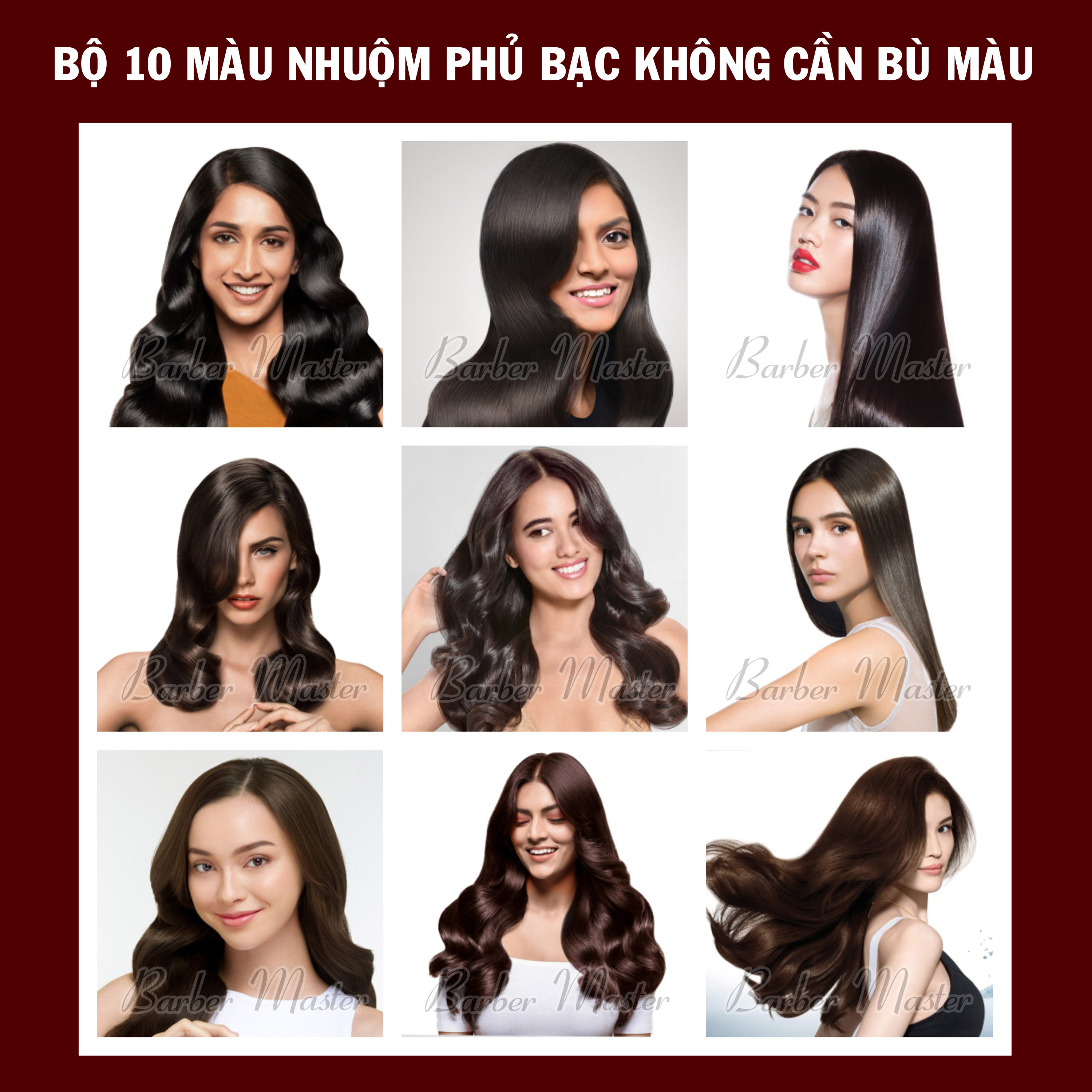 Bộ 10 màu Nhuộm phủ bạc không cần bù màu