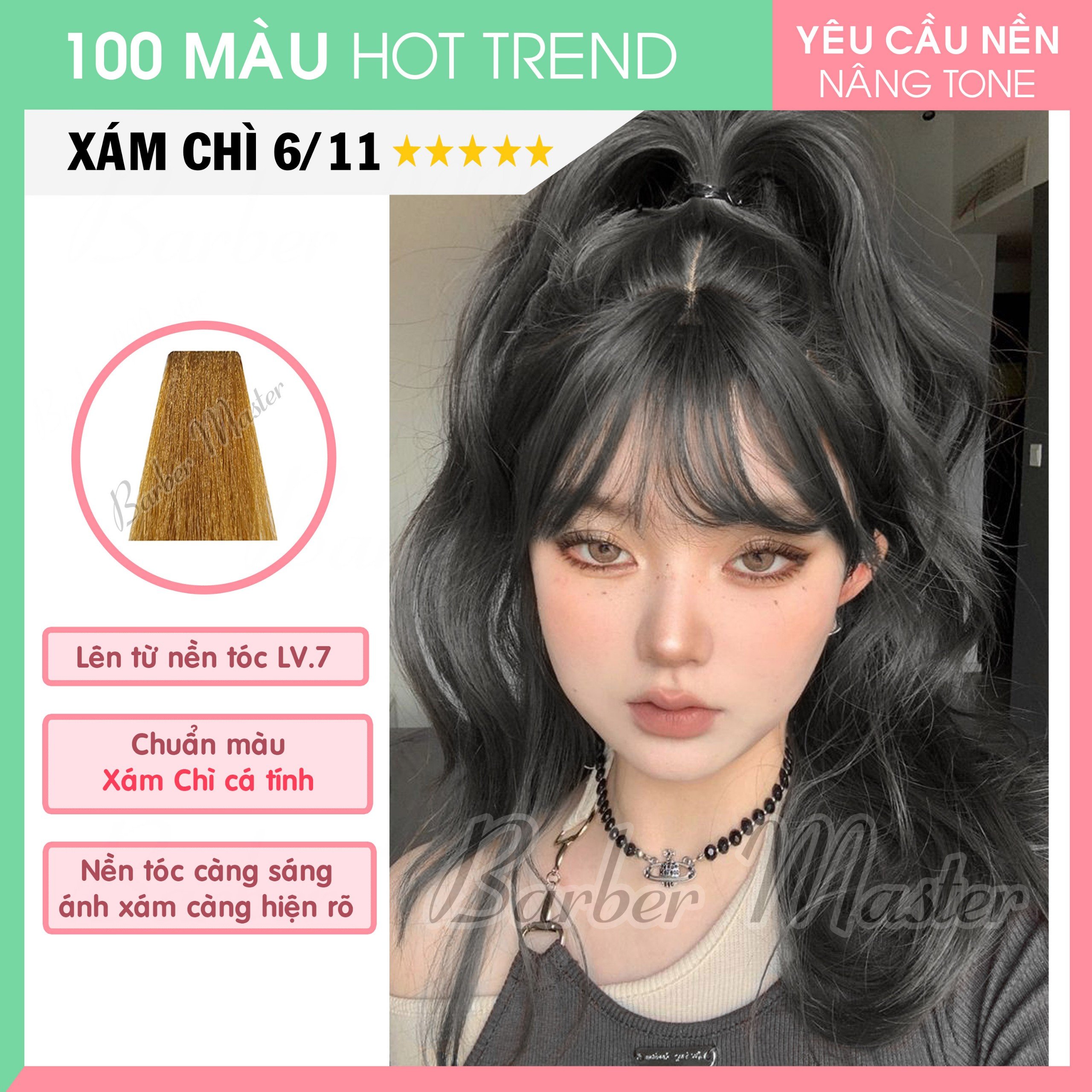 Bộ 5 tuýp Nhuộm lên 22 màu Xám Khói