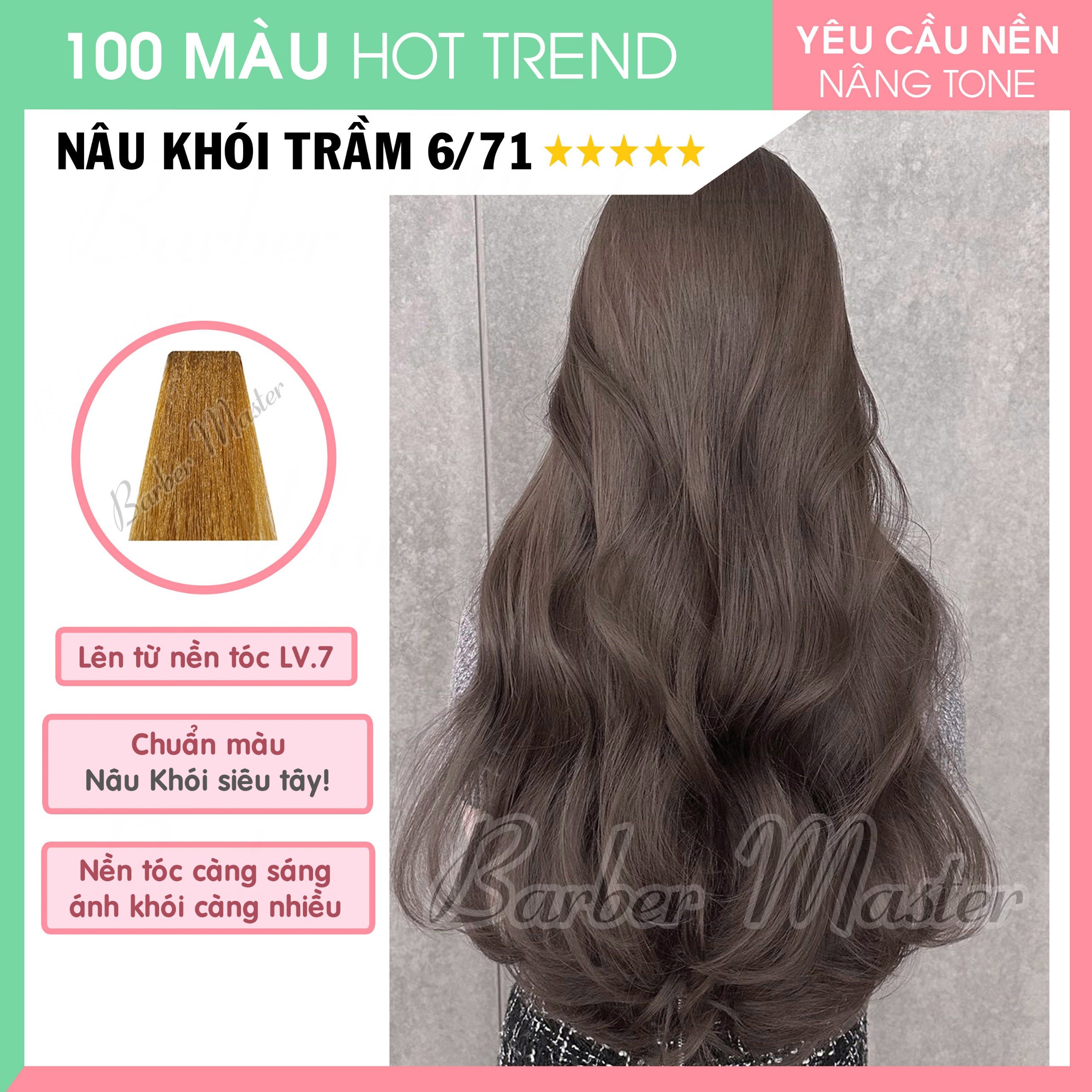 Bộ 5 tuýp Nhuộm lên 22 màu Xám Khói
