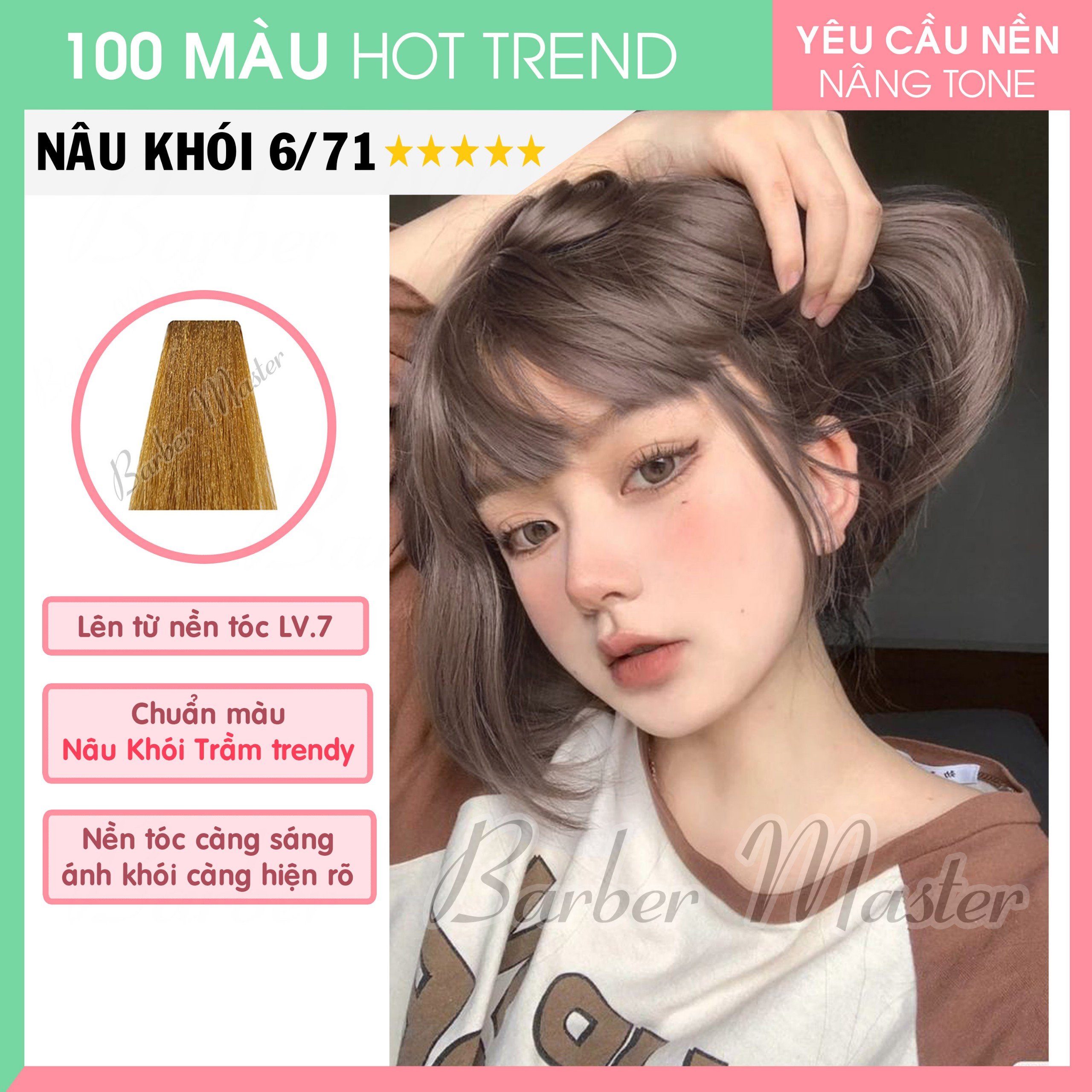 Bộ 5 tuýp Nhuộm lên 22 màu Xám Khói