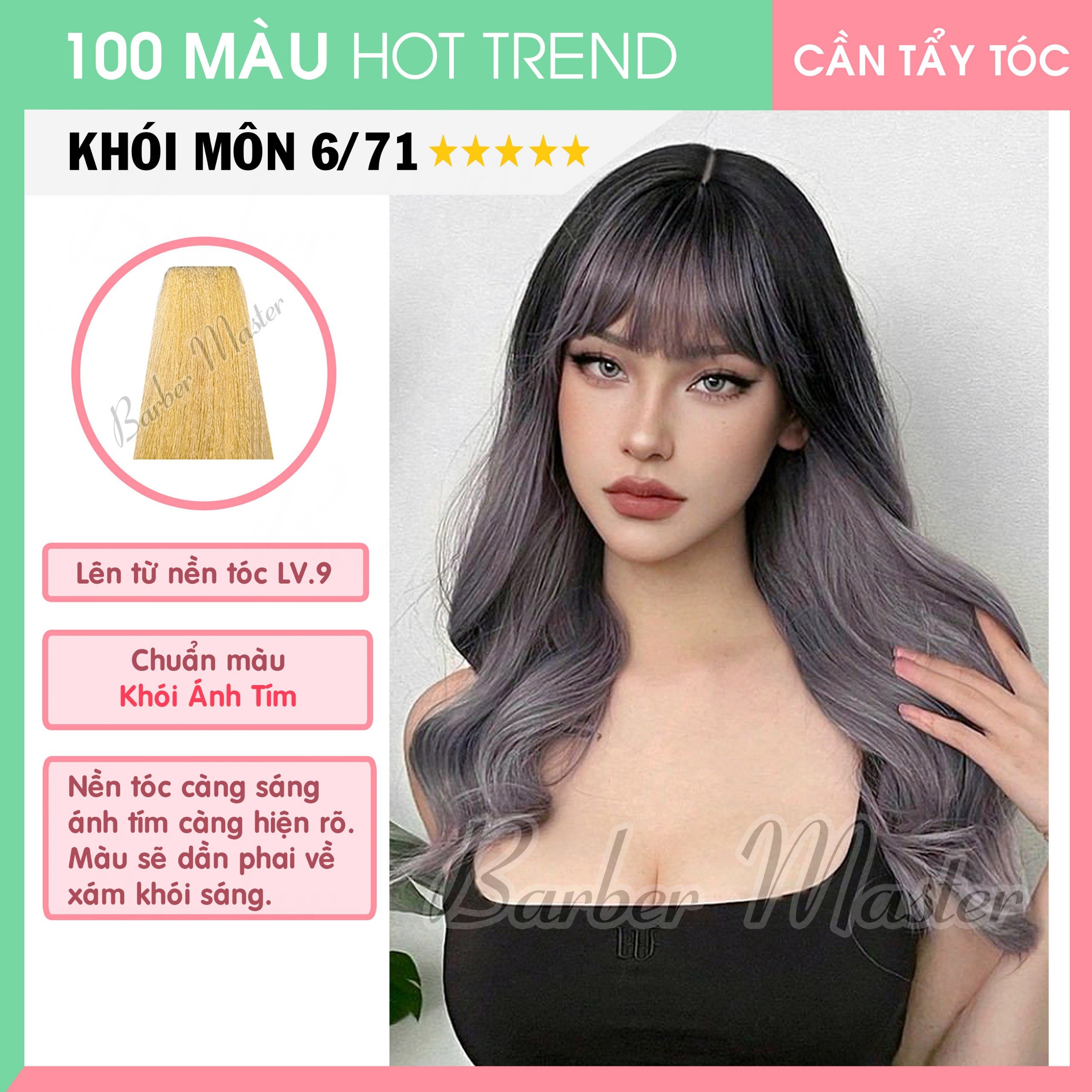 Bộ 5 tuýp Nhuộm lên 22 màu Xám Khói