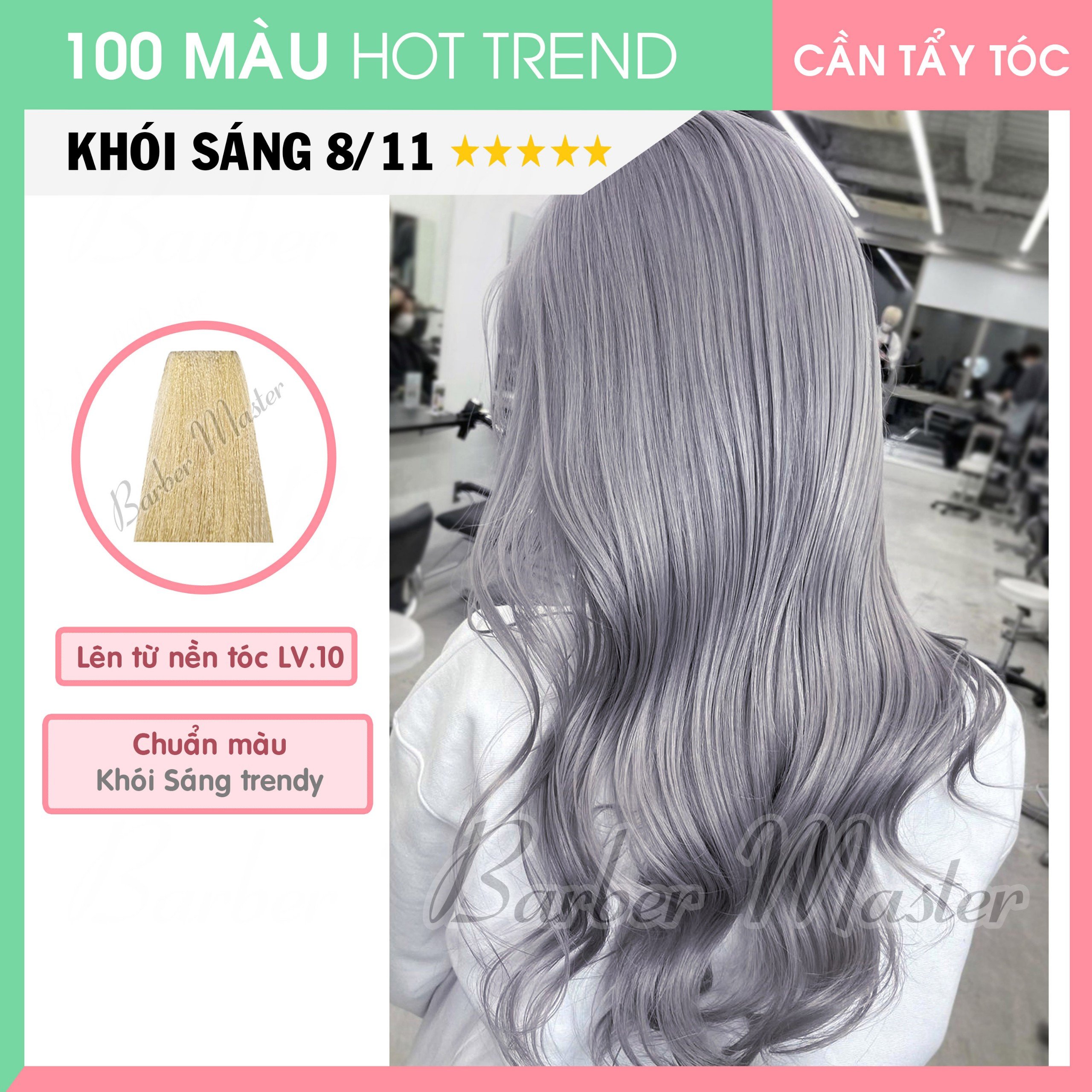 Bộ 5 tuýp Nhuộm lên 22 màu Xám Khói