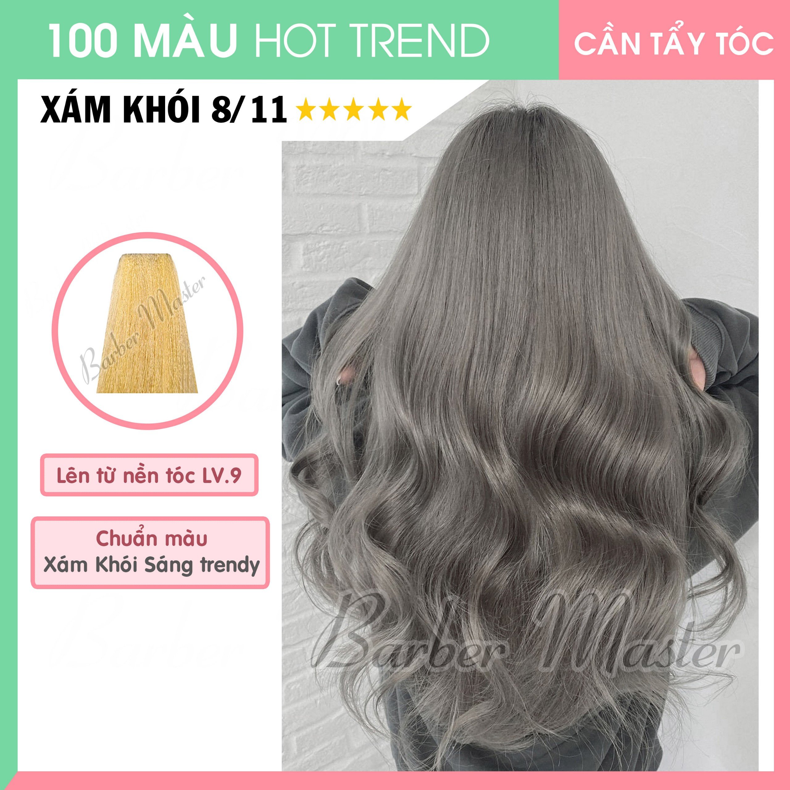 Bộ 5 tuýp Nhuộm lên 22 màu Xám Khói