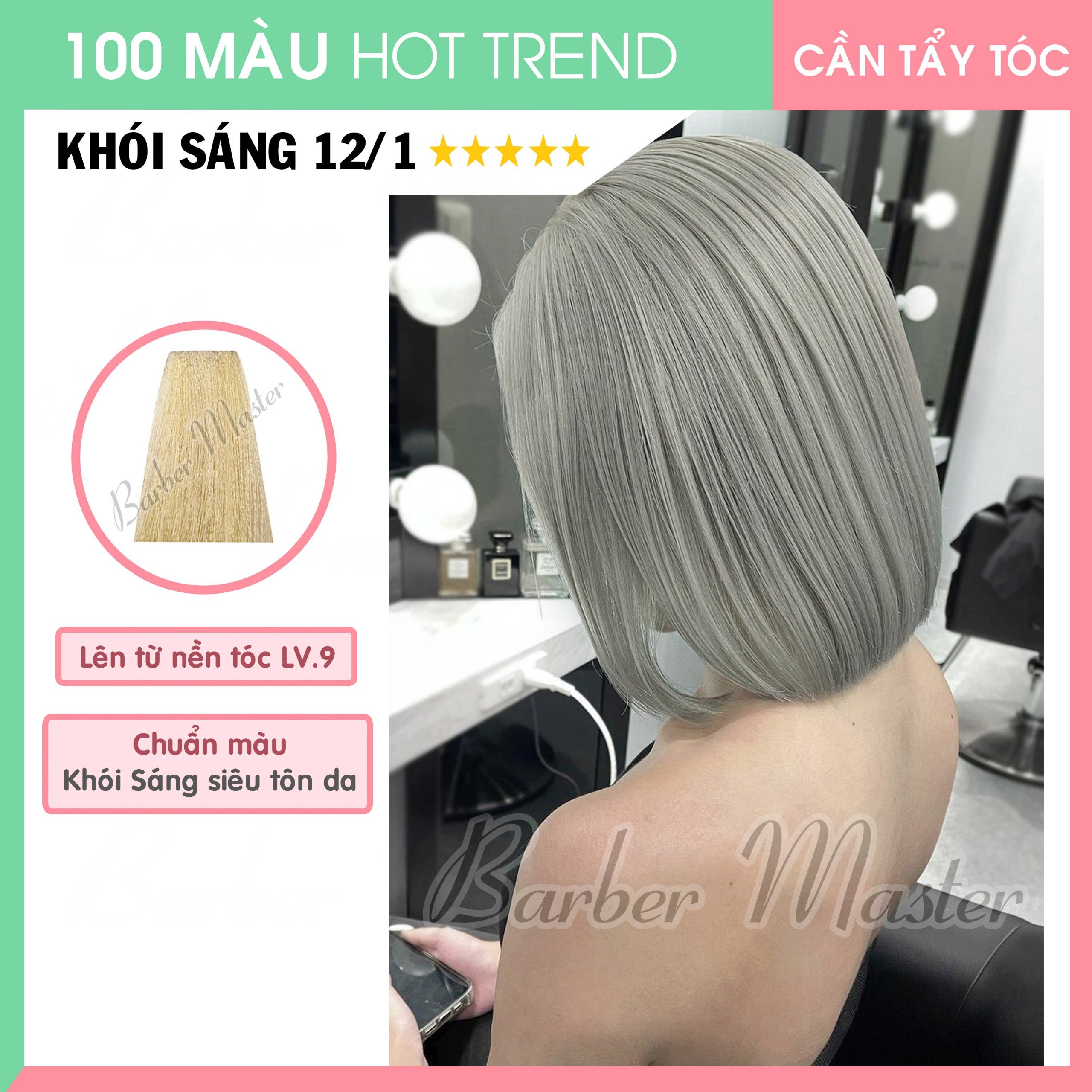 Bộ 5 tuýp Nhuộm lên 22 màu Xám Khói