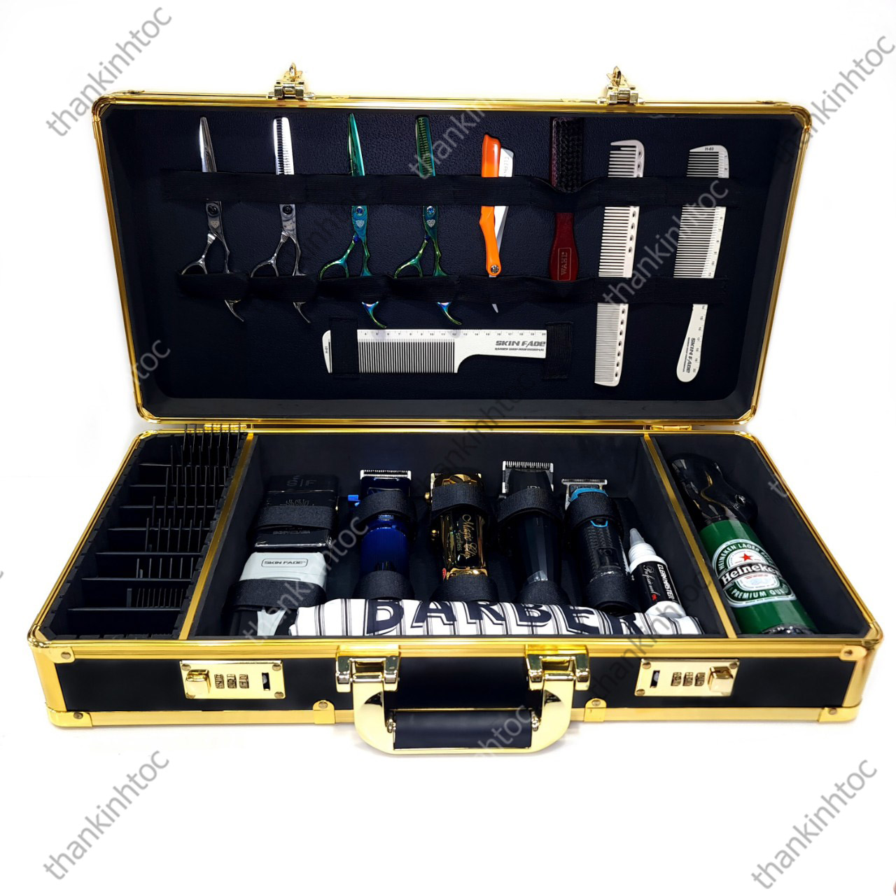 Vali Siêu Chứa Đồ Nghề Black Gold JRL, MRD, Skin Fade Pro