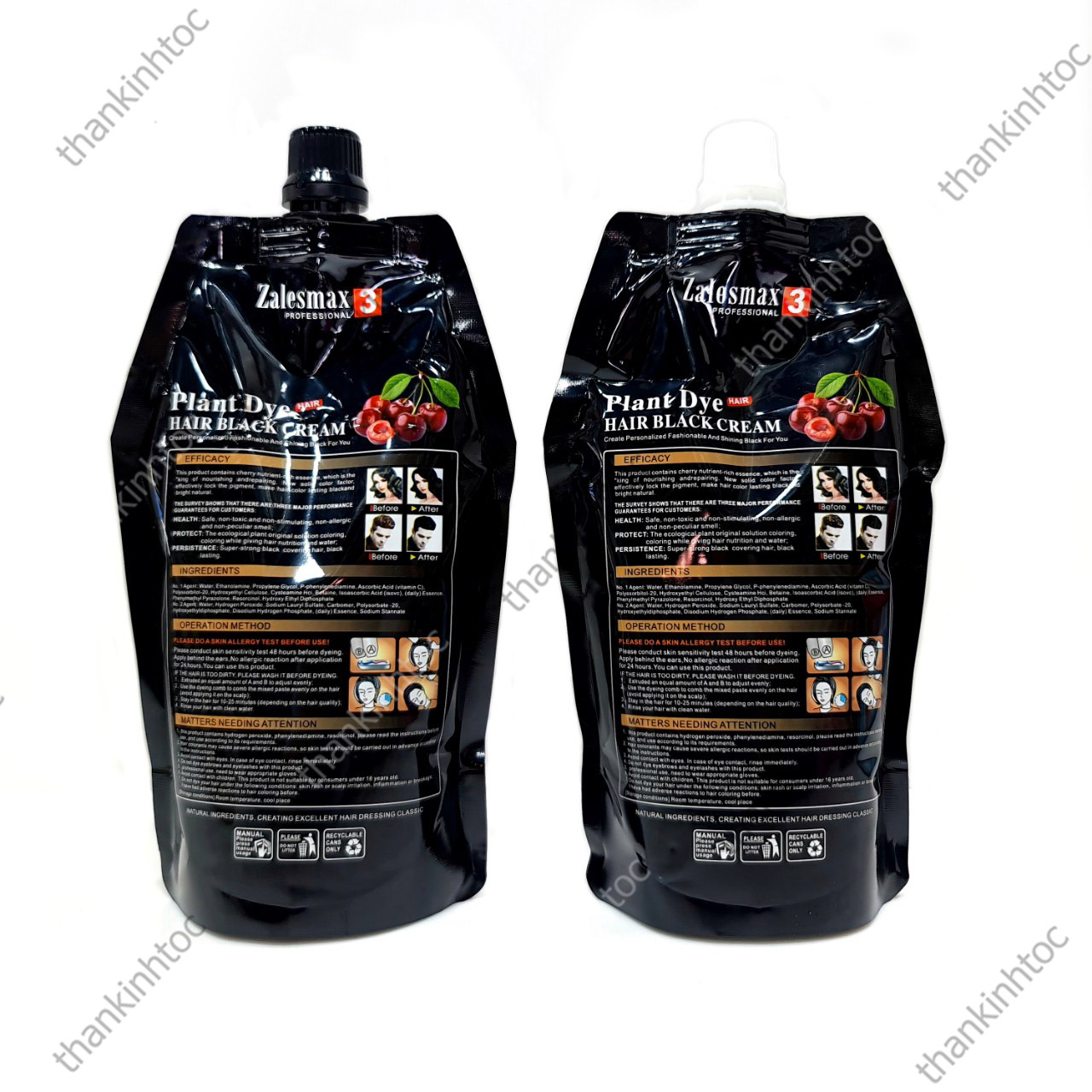 Kem Nhuộm Đen Phủ Bạc Cherry Siêu Thơm Không Dính Da Đầu Hàn Quốc Chính Hãng