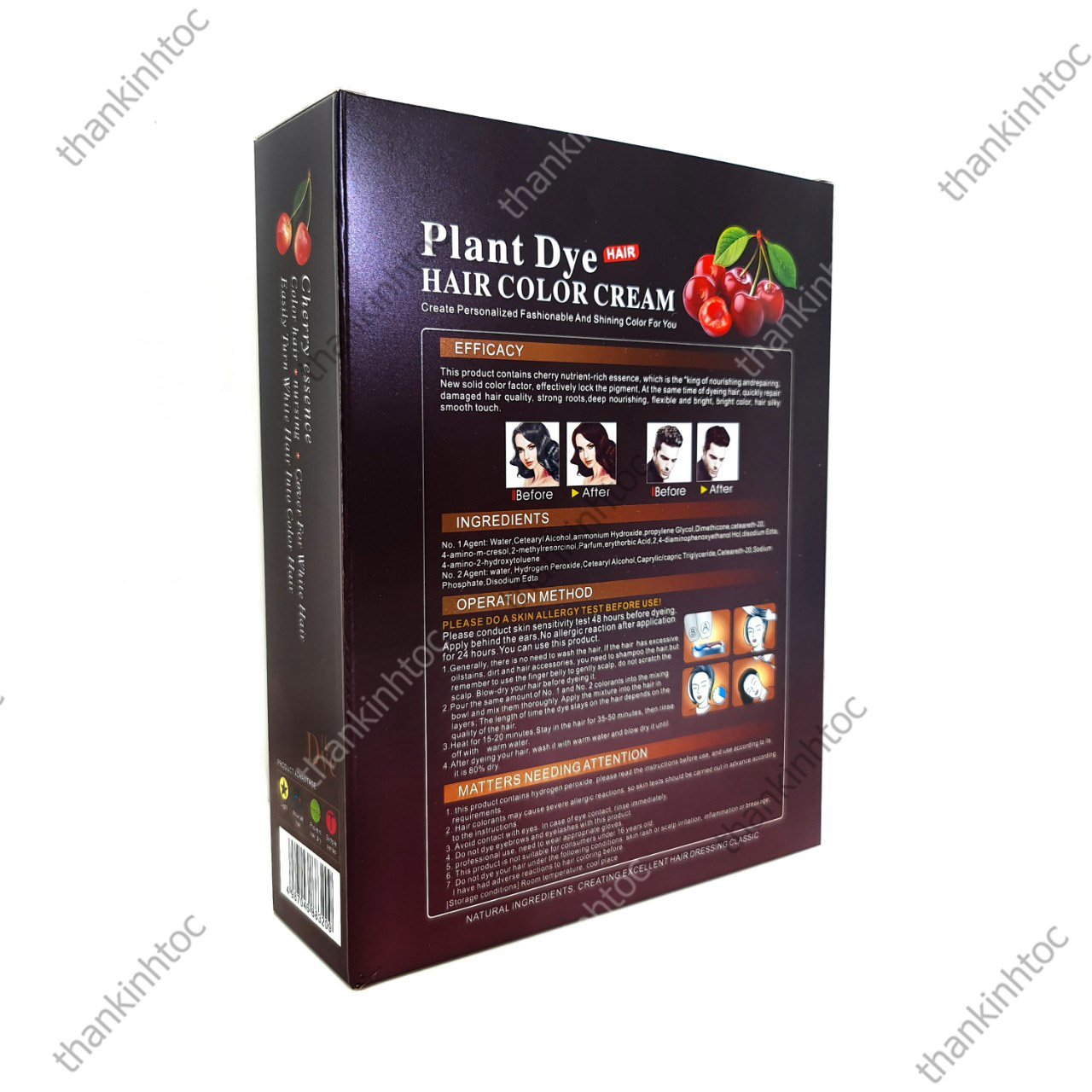 Kem Nhuộm Nâu Phủ Bạc Cherry Siêu Thơm Không Dính Da Đầu Hàn Quốc Chính Hãng