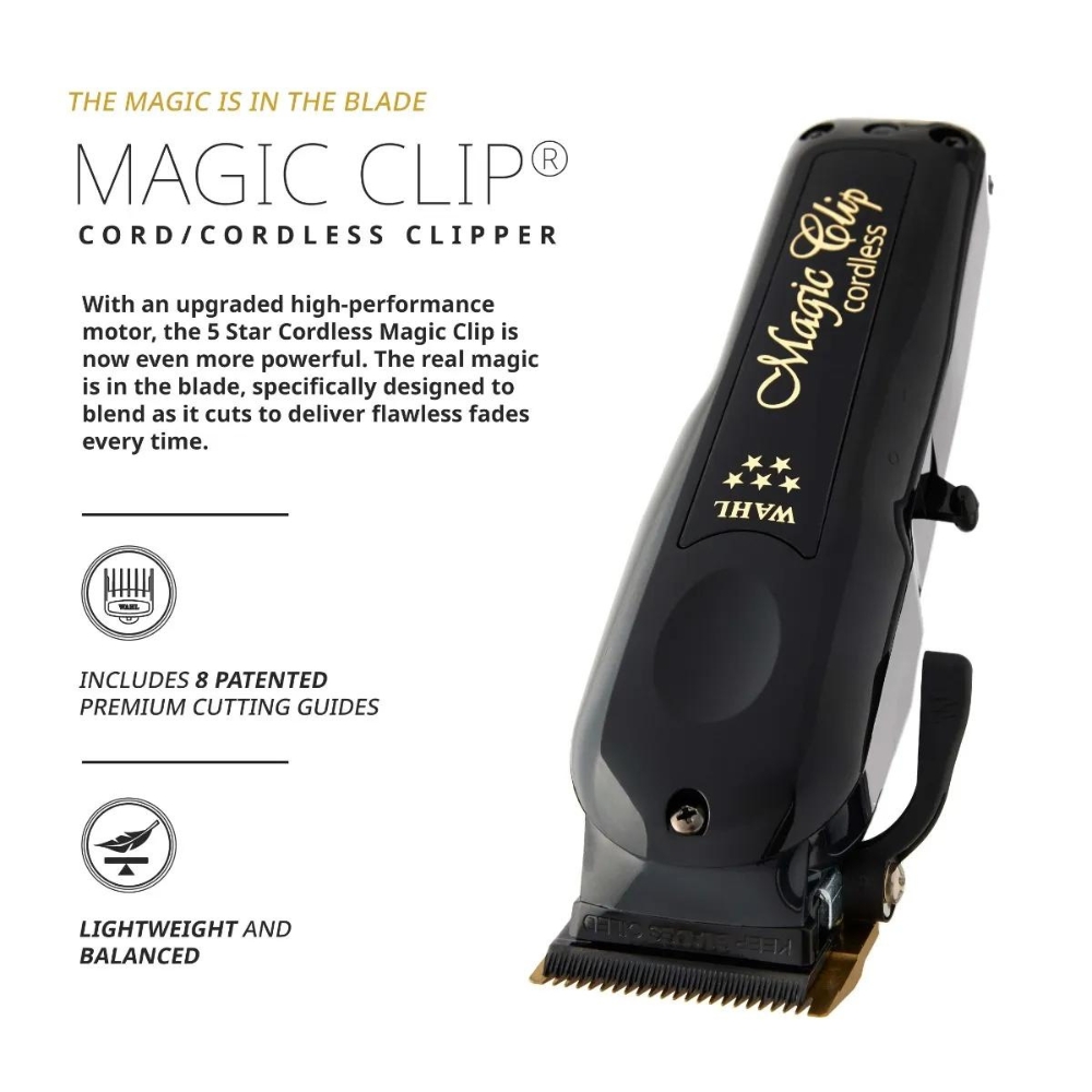 Tông Đơ Pin Lưỡi Kép Wahl Magic Black Chính Hãng USA