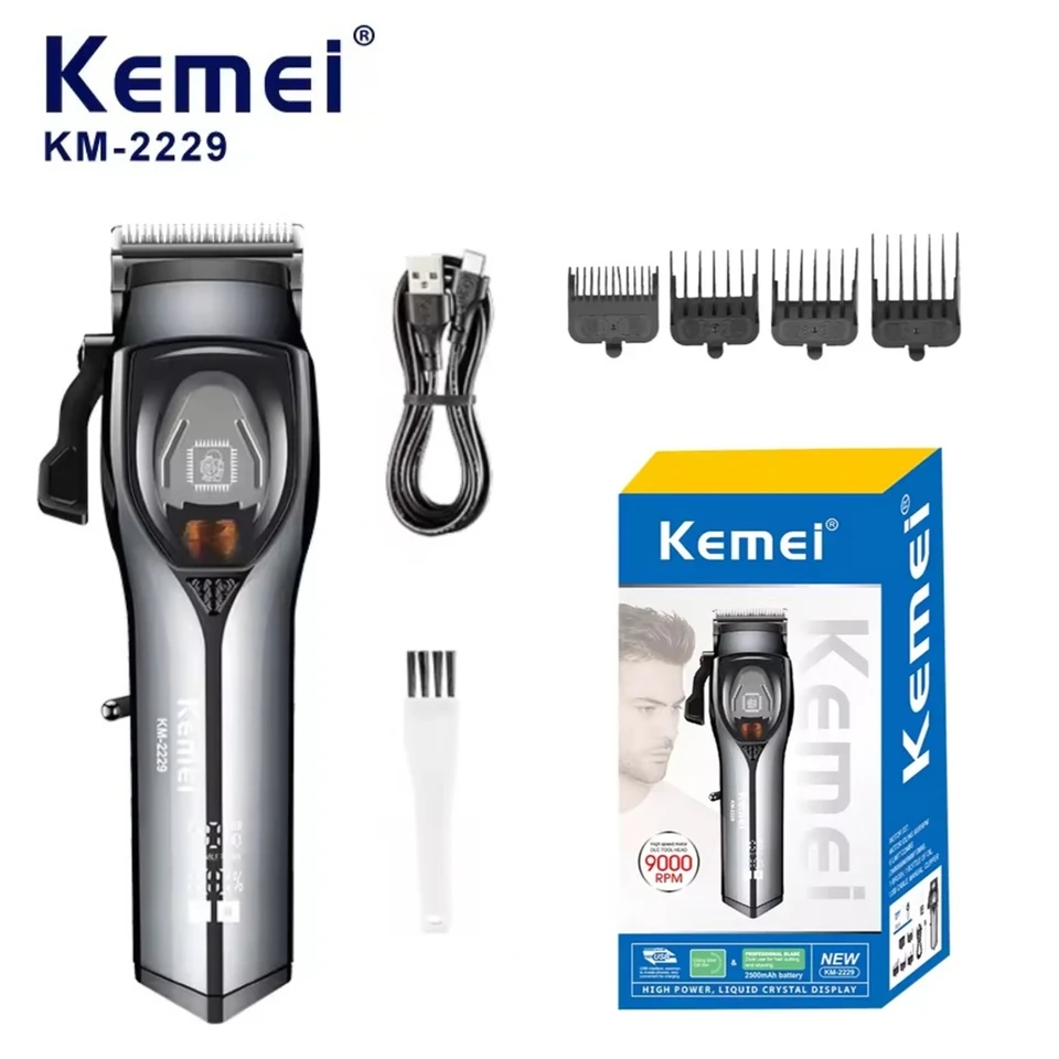 Tông Đơ Pin Lưỡi Đơn Kemei KM-2229 Chính Hãng